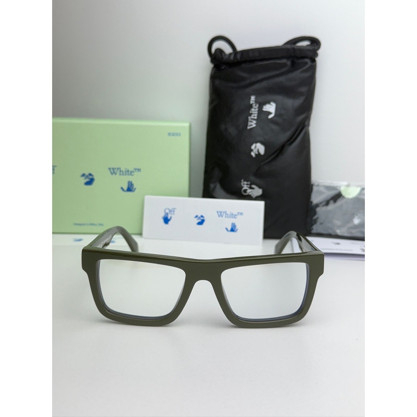 Off-White NEW Off White Style 25 Green Bluelight Eyeglasses Frames Size ONE SIZE - 3 Thumbnail