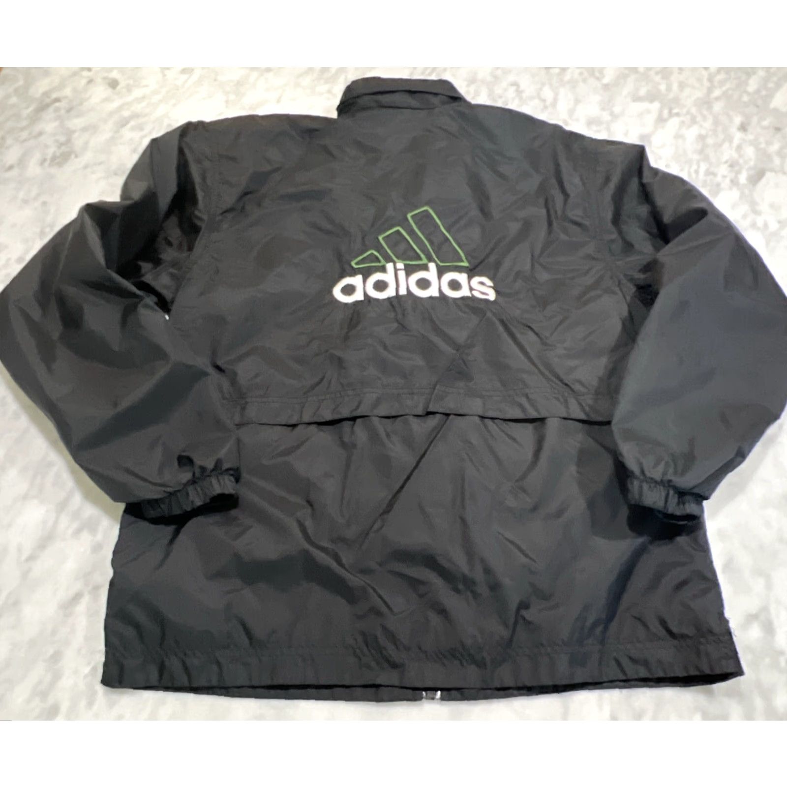 Adidas VINTAGE Adidas Windbreaker Jacket Men's Small Black 3 Stripes Lightweight Full Zip Sports Size US S / EU 44-46 / 1 - 4 Thumbnail