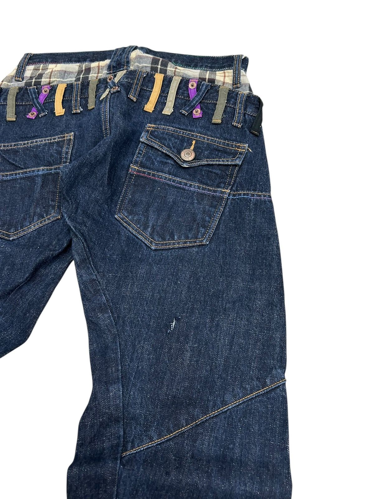 Japanese Brand Double Waist Japan Engineered Jean Cut Style Coloured Waist Size US 30 / EU 46 - 13 Thumbnail