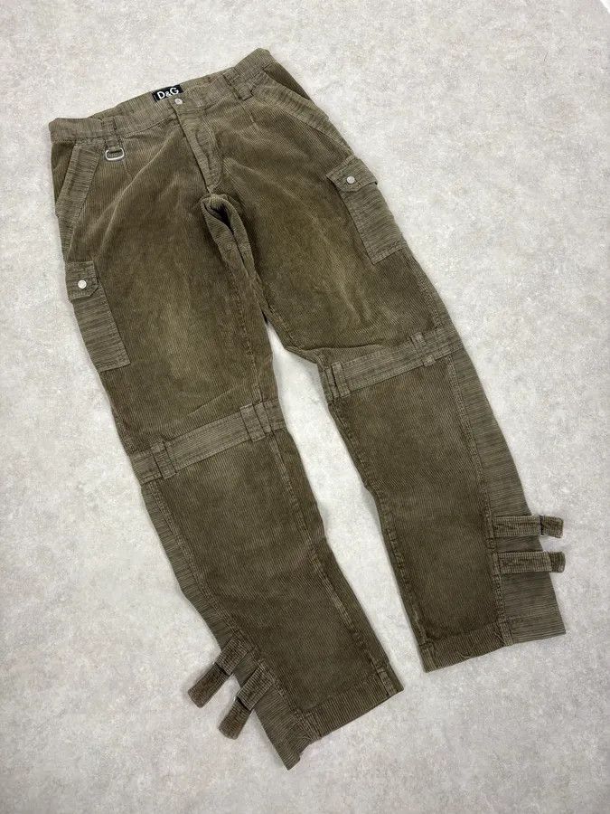 Dolce & Gabbana SS2002 Dolce & Gabbana Olive Green Cargo Utility Cordurroy Pants Size US 32 / EU 48 - 5 Thumbnail