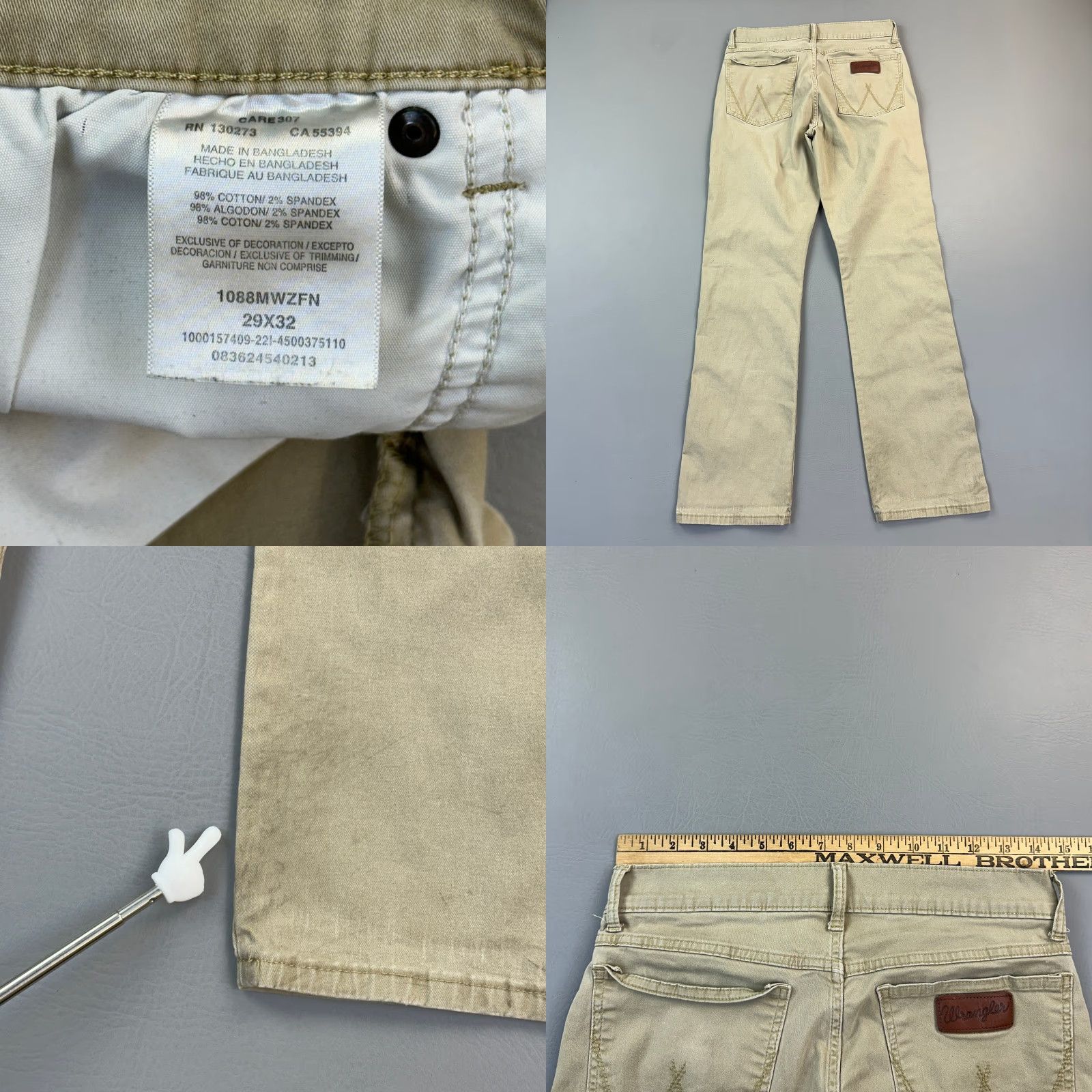 Wrangler VINTAGE Wrangler Retro Pants Mens 29x32 29x30 Fawn Slim Straight Western Cowboy Rodeo Size US 29 - 8 Thumbnail