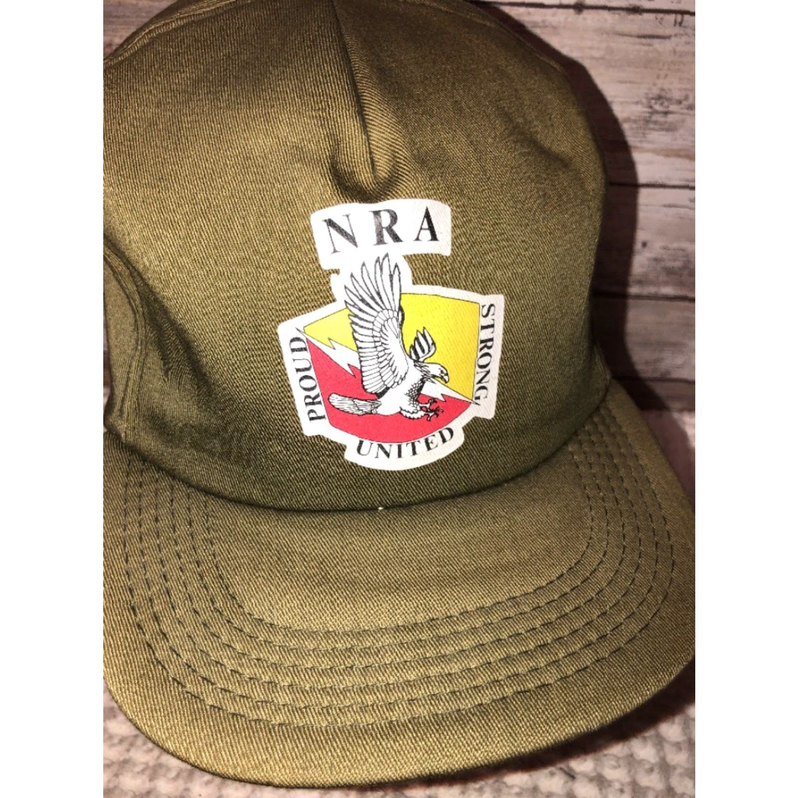 Vintage VINTAGE NRA Hat Snapback Green Adjustable Proud United Strong Men’s/Boys? Size ONE SIZE - 2 Thumbnail