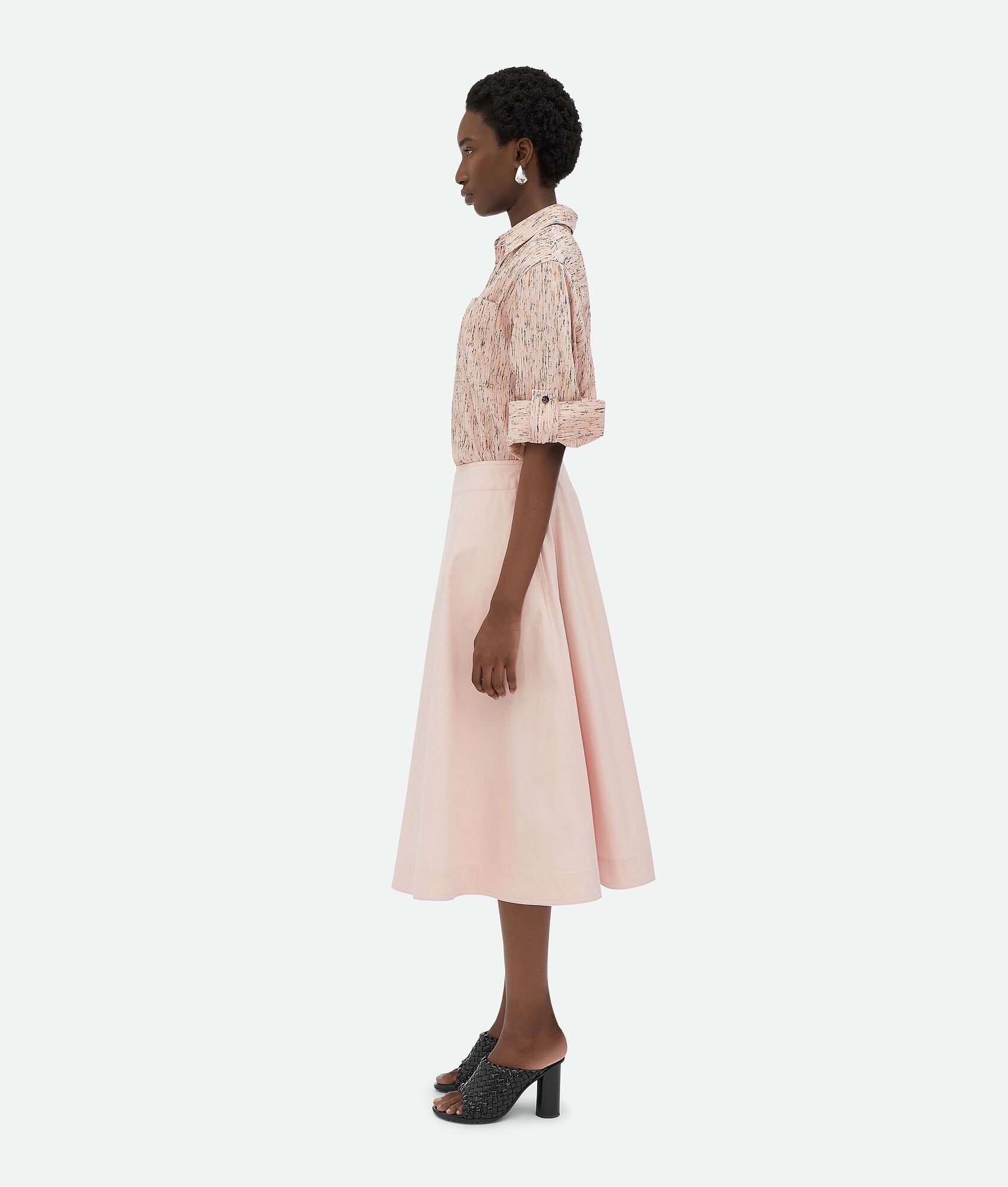Bottega Veneta o1n1vont0625 Compact Cotton Skirt in Ballerina Size 25" / US 0 / IT 36 - 2 Thumbnail