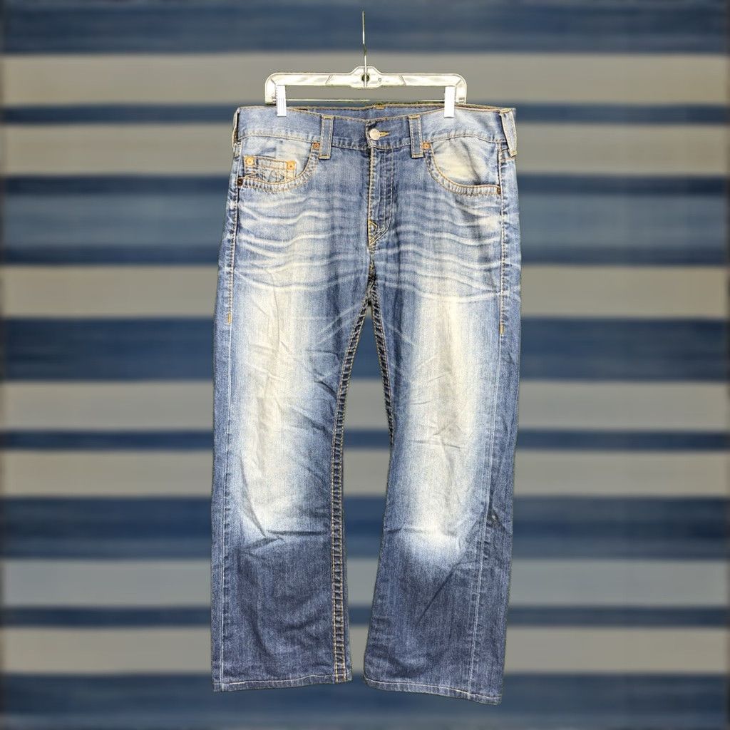 True Religion True Religion Jeans Mens 36 Regular Straight Leg Medium Wash 5-Pocket Denim Button Zip 90s USA Size US 36 / EU 52 - 1 Thumbnail