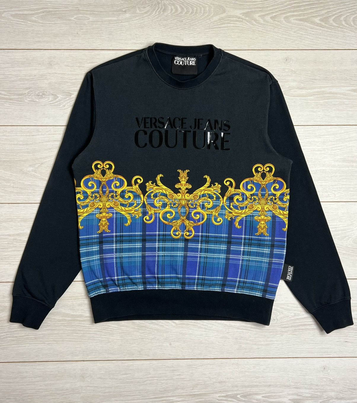 Versace Jeans Couture Versace Jeans Couture Baroque Tartan Sweatshirt M Size US M / EU 48-50 / 2 - 1 Thumbnail