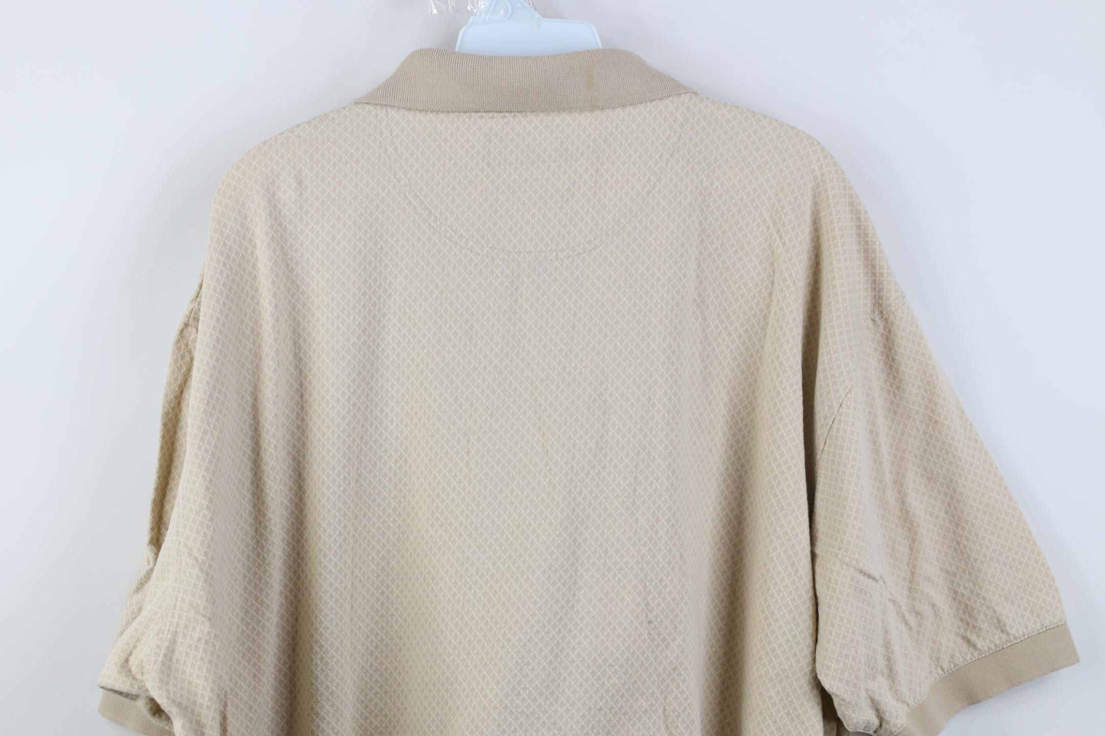 Vintage Vintage 90s Streetwear Knit Collared Golf Polo Shirt Beige Size US XXL / EU 58 / 5 - 10 Thumbnail