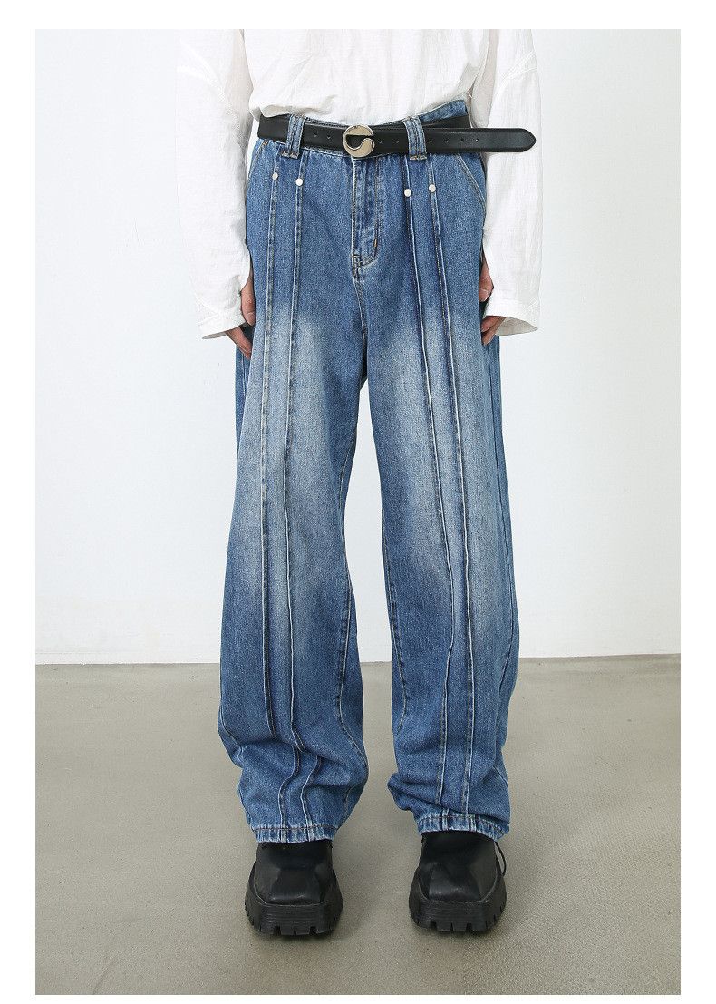 Japanese Brand × Jean Japanese men's loose straight jeans high street wide leg Size US 34 / EU 50 - 1 Thumbnail