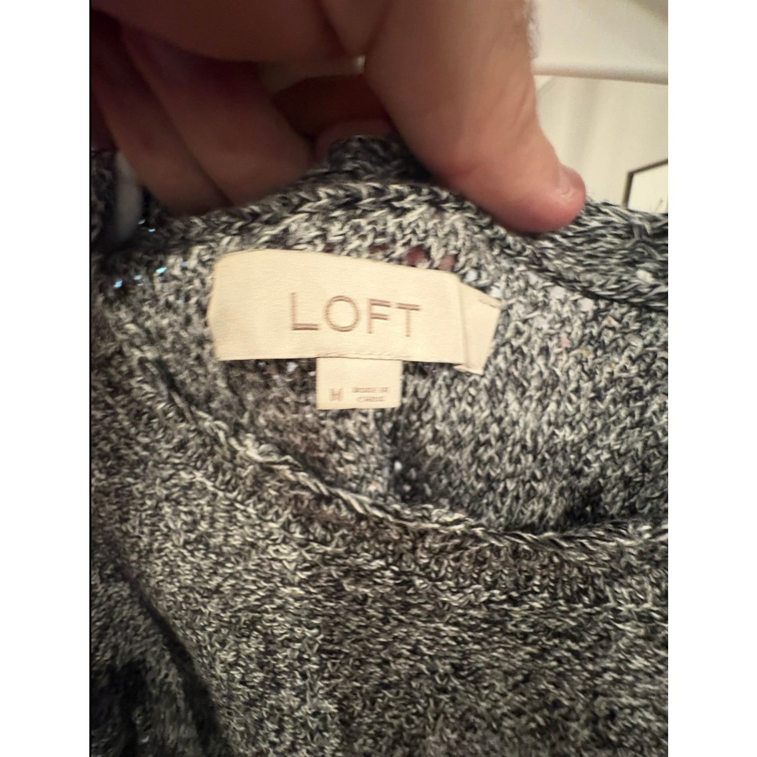Loft LOFT Marled Knit Sweater Women’s Medium 8-10 Gray Crew Neck Size M / US 6-8 / IT 42-44 - 3 Thumbnail