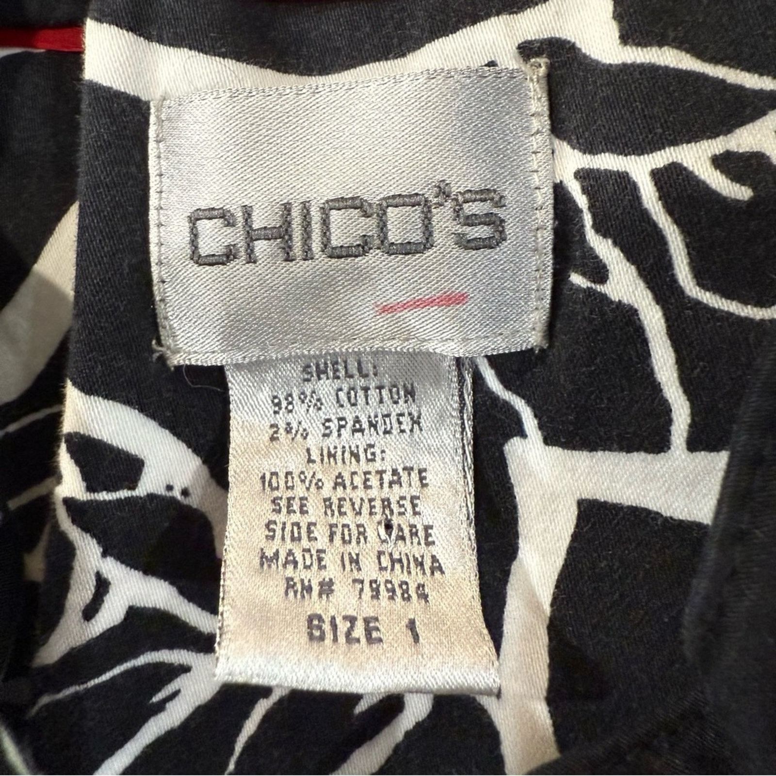 Chicos Chico's Floral Mandarin Collar Jacket Women's Medium Size M / US 6-8 / IT 42-44 - 4 Thumbnail