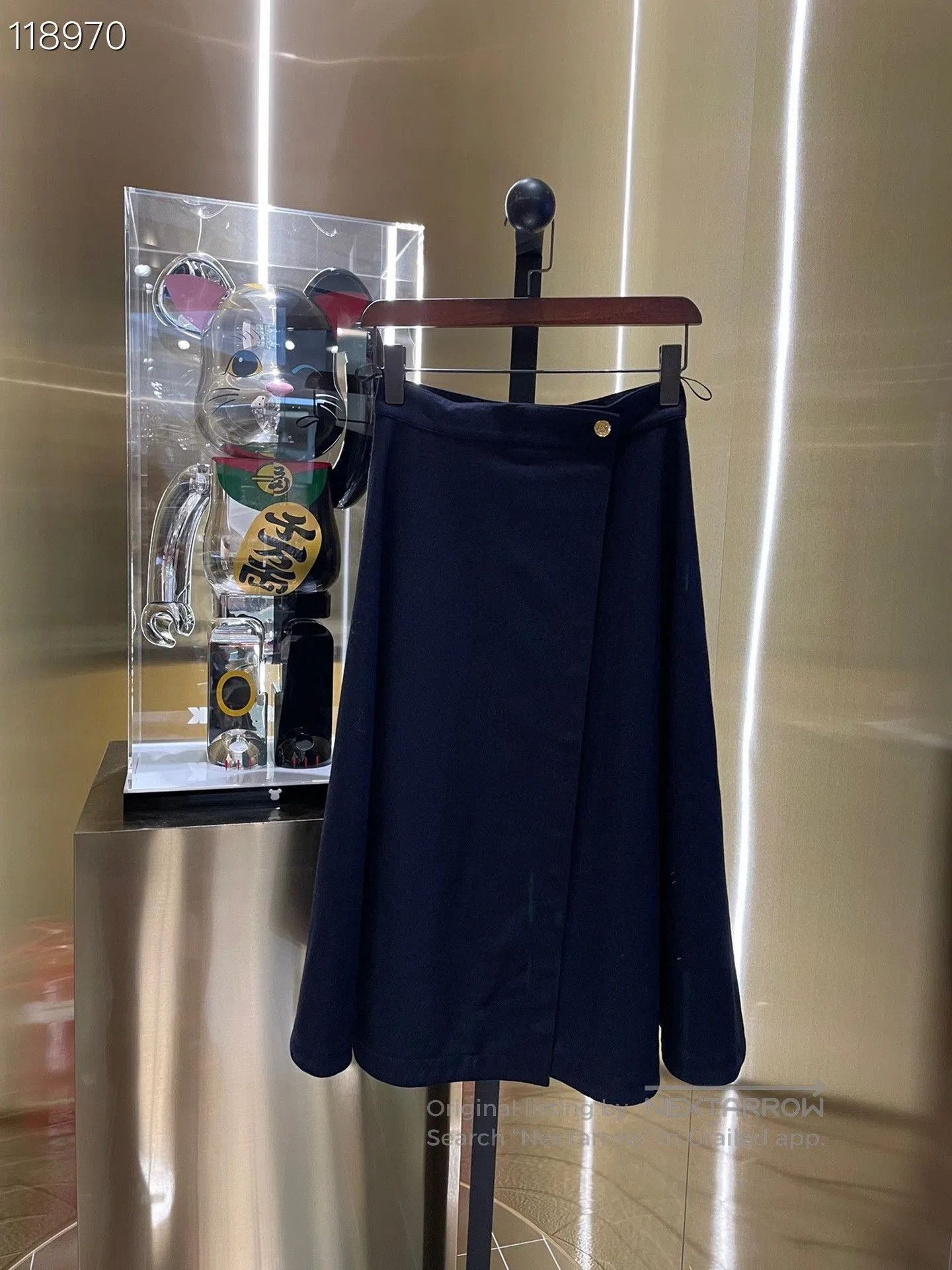 Celine Celine 078654M Blue Wool Midi Skirt. Size 35" - 1 Thumbnail