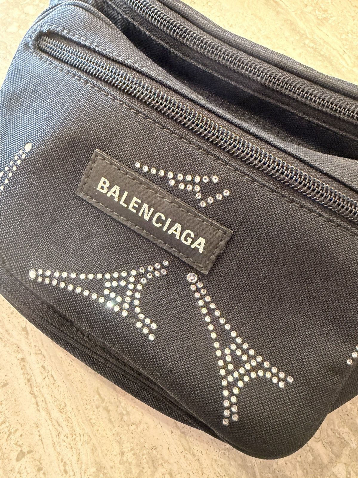 Balenciaga BALENCIAGA BLACK NYLON CRYSTAL EIFFEL TOWER FANNY PACK Size ONE SIZE - 8 Thumbnail