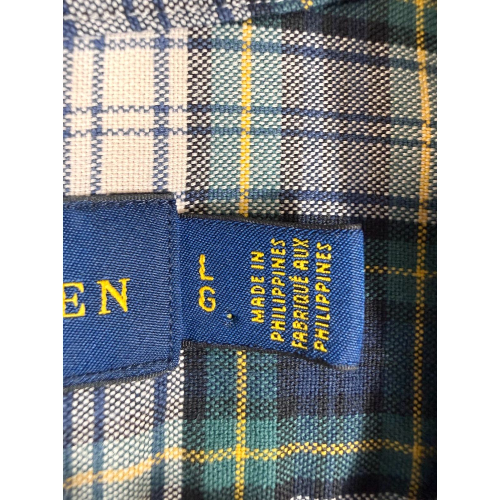 Polo Ralph Lauren Polo Ralph Lauren Shirt Mens L Green White Plaid Button Down Long Sleeve Size US L / EU 52-54 / 3 - 6 Thumbnail