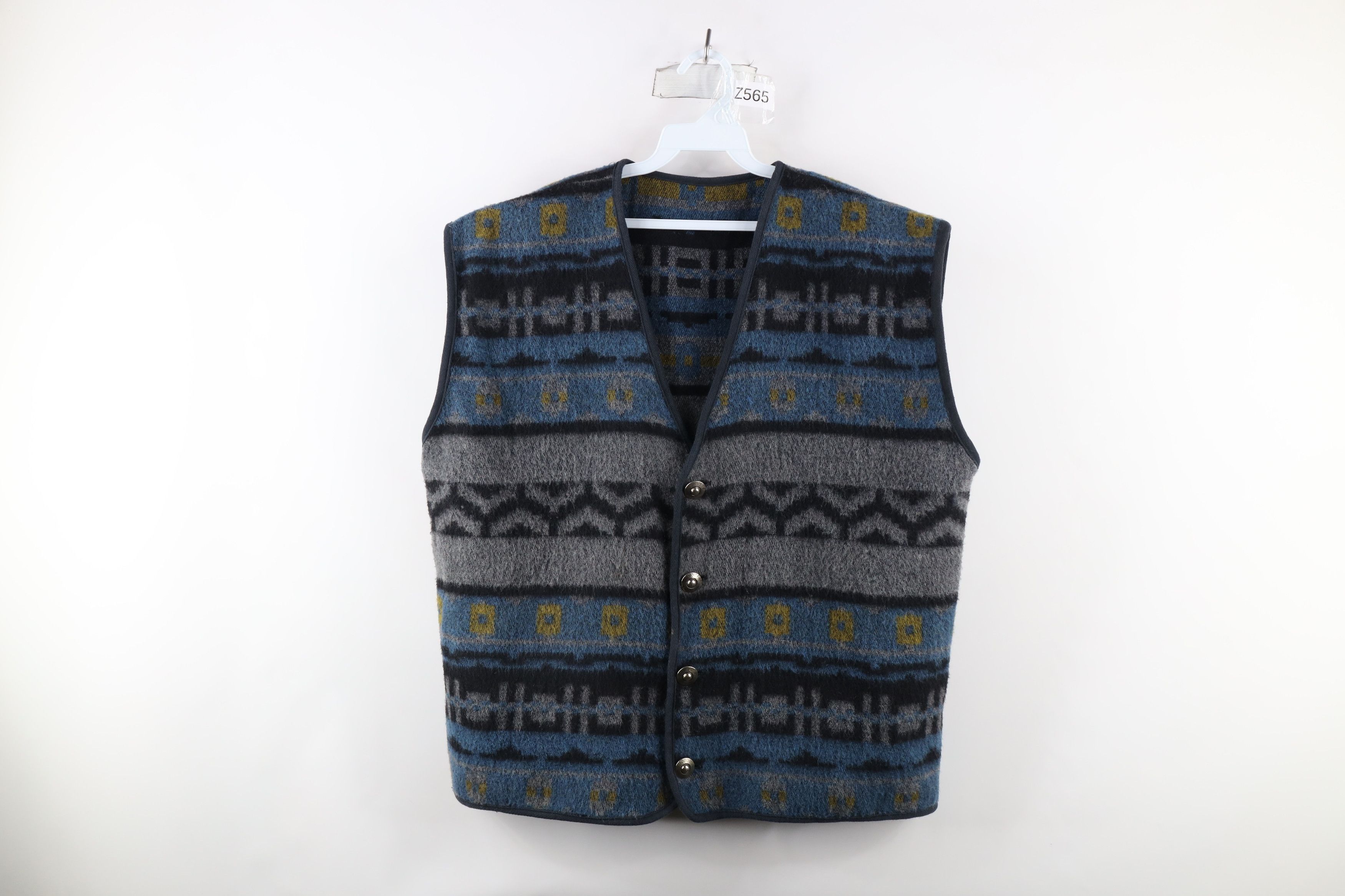 Vintage Vintage 90s Streetwear Blanket Wool Blend Button Vest Jacket Size US XXL / EU 58 / 5 - 1 Thumbnail