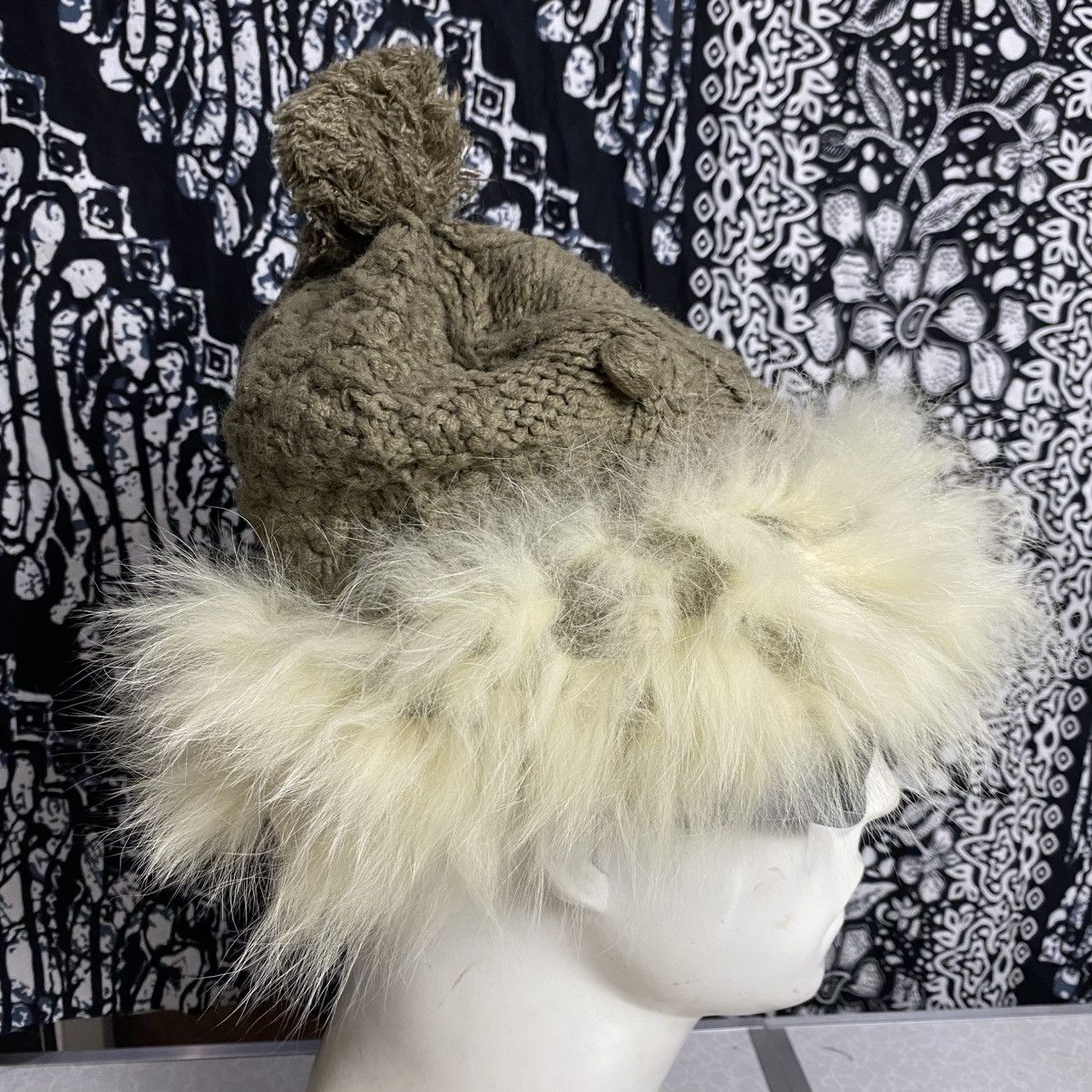Japanese Brand × Vintage 2000s y2k mohair fur faux fuzzy angora beanie hats Size ONE SIZE - 4 Thumbnail
