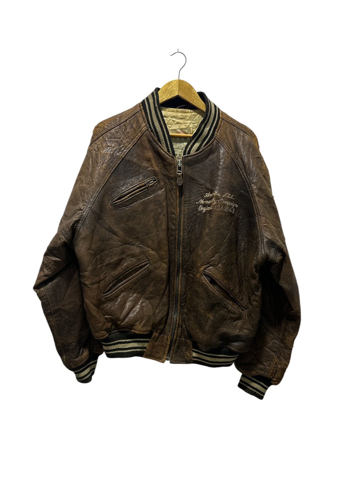 Avirex Vintage Avirex Leather Jacket Bomber Jacket Design USA Size US M / EU 48-50 / 2 - 2 Thumbnail