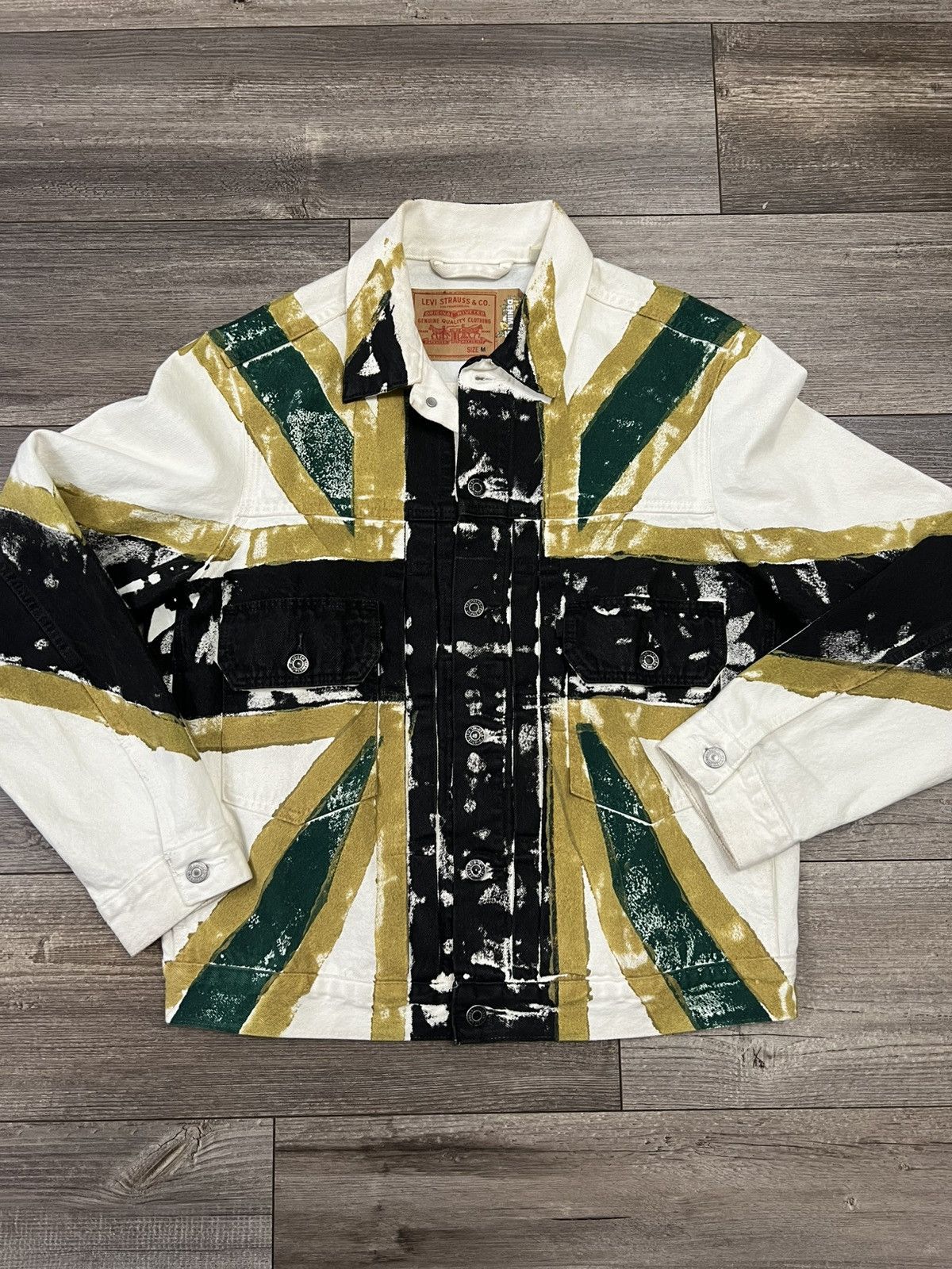 DENIM TEARS × Levi's DENIM TEARS UNION JACK BLACK TYPE-2 JACKET "WHITE" Size US M / EU 48-50 / 2 - 1 Thumbnail