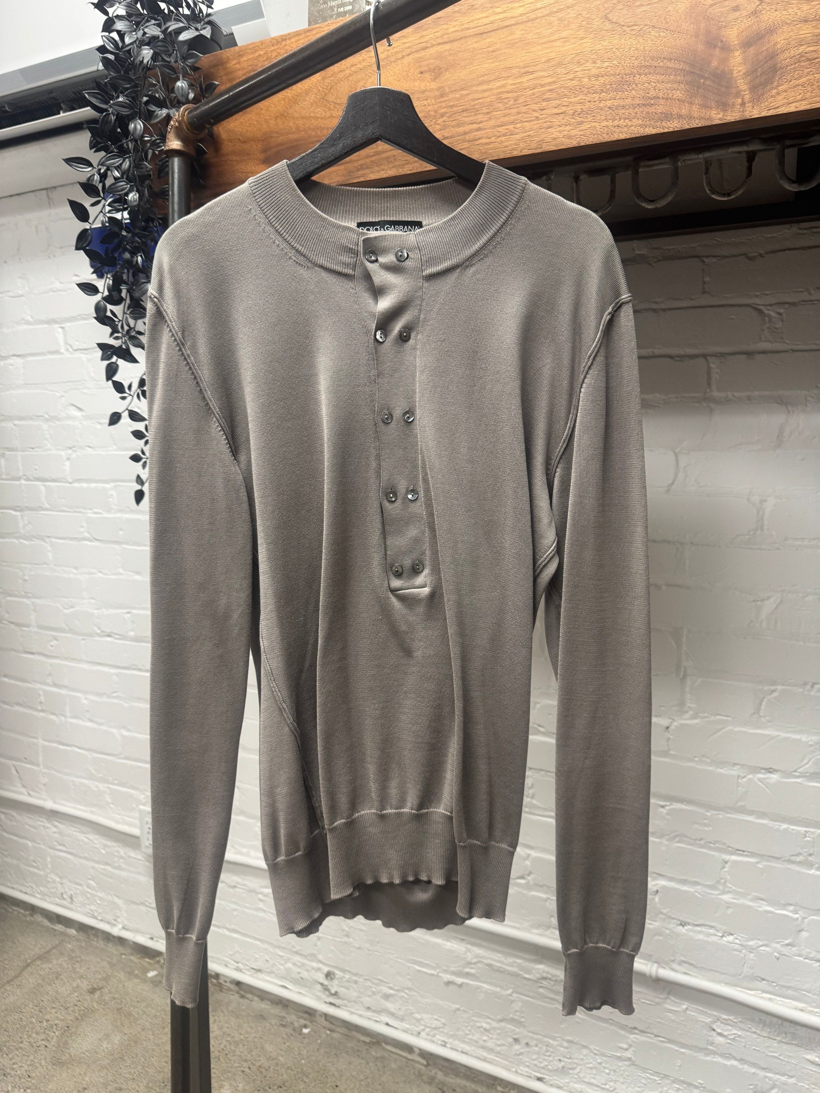 Dolce & Gabbana Dolce & Gabanna Mainline Sheer Henley Sweater Size US M / EU 48-50 / 2 - 1 Thumbnail