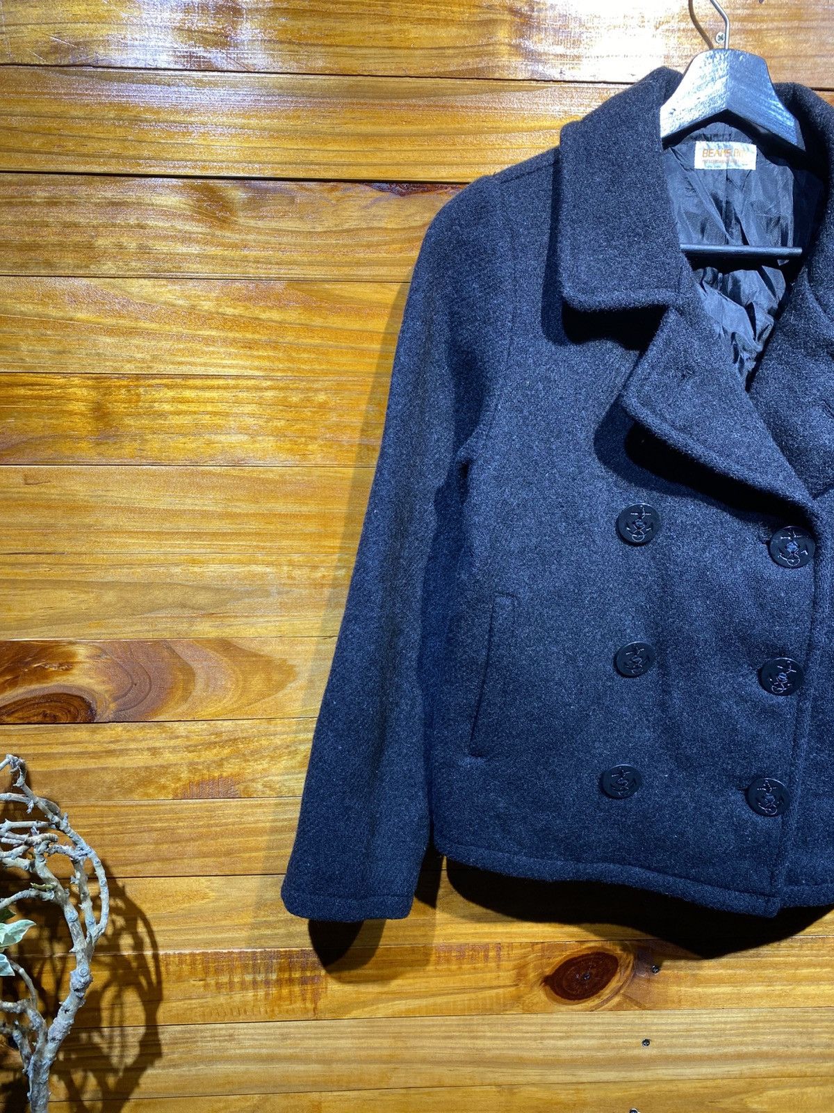 Beams Japan Vintage Beams Boy Pea Coat Wool Blend Dark Charcoal Grey Size S / US 4 / IT 40 - 7 Thumbnail