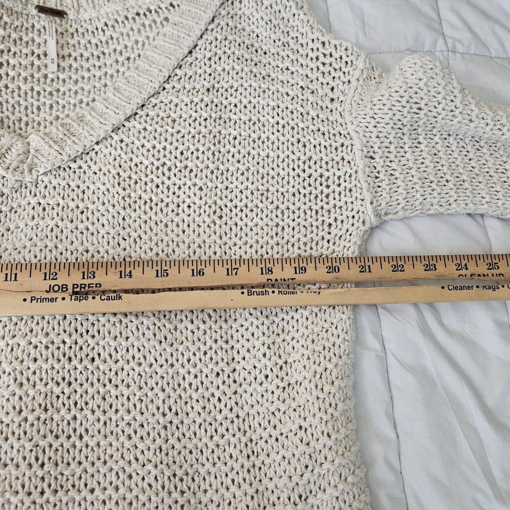 Free People Free People Park Slope Chunky Knit Elbow Sleeve Sweater Size M Ivory Knit Cardigan Women Regular Size M / US 6-8 / IT 42-44 - 4 Thumbnail