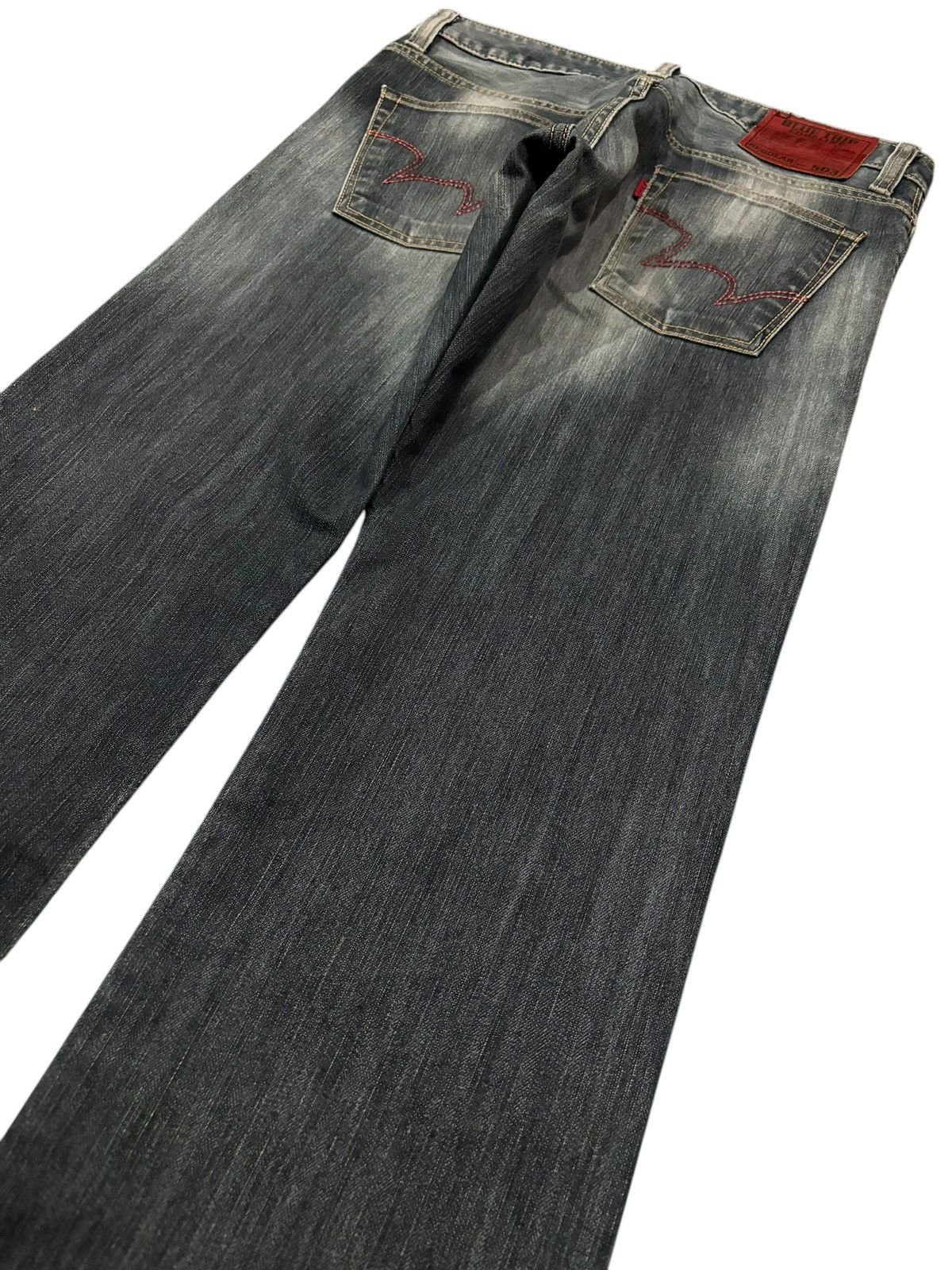 Edwin × Japanese Brand Vintage Y2k Edwin 503 Blue Trip Faded Straight Cut Jeans Size US 34 / EU 50 - 5 Thumbnail
