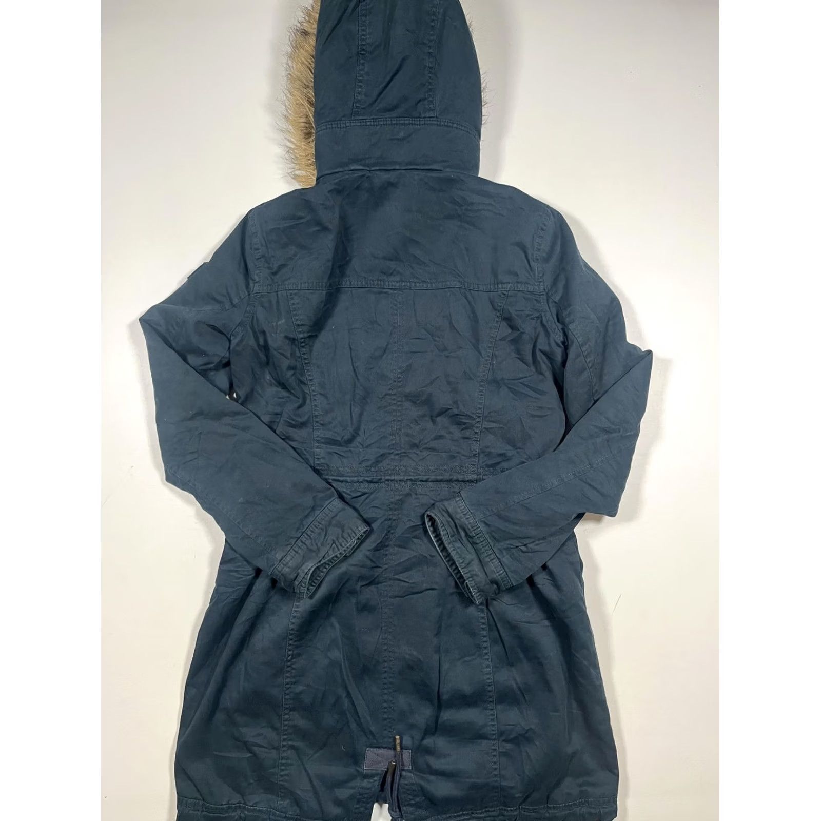 Abercrombie & Fitch Abercrombie & Fitch Coat Womens Medium Blue Parka Fishtail Fur Hooded Lined Y2K Size M / US 6-8 / IT 42-44 - 2 Thumbnail