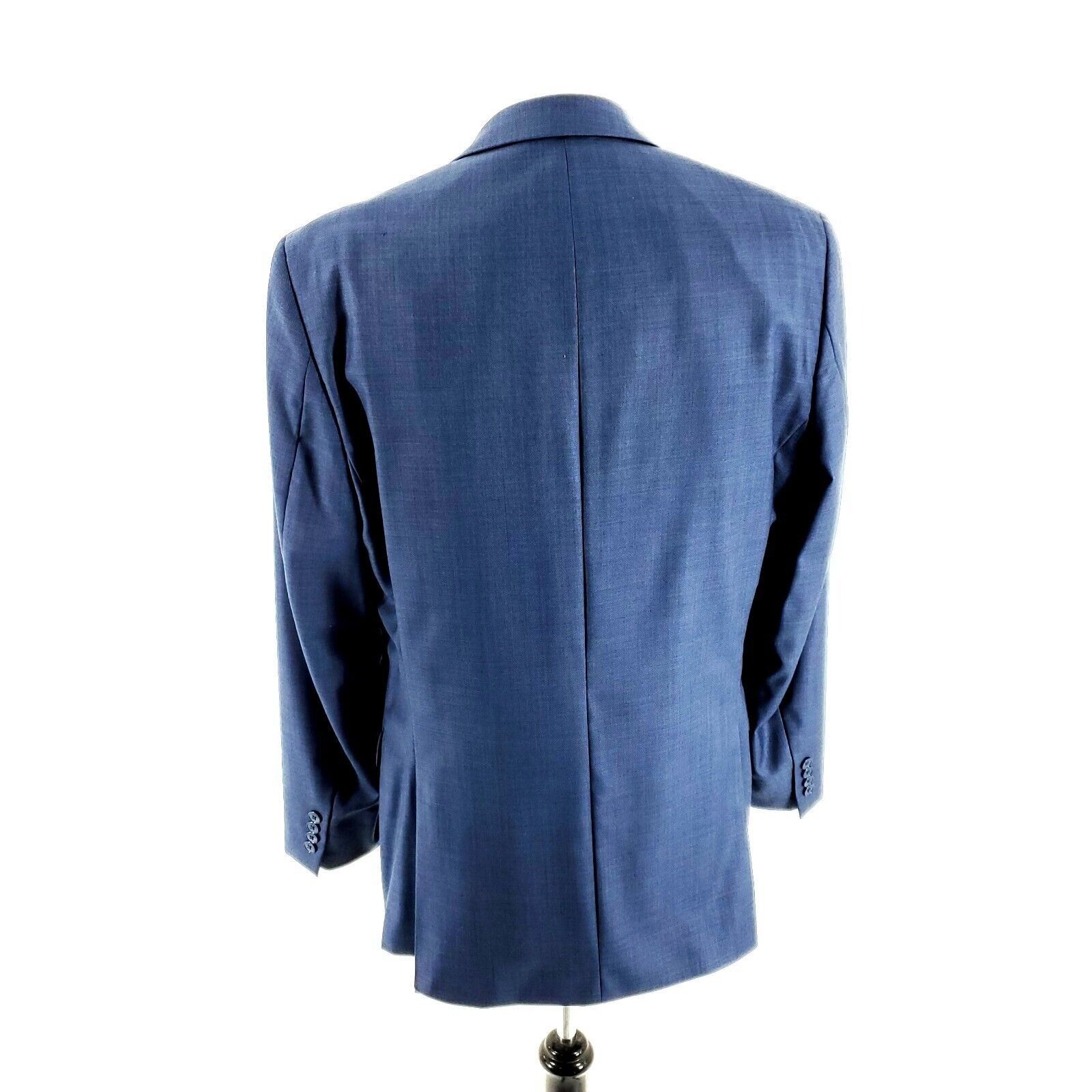 Calvin Klein Calvin Klein Wool 2 Button Blazer 40L Blue Sharkskin Size 40L - 5 Thumbnail