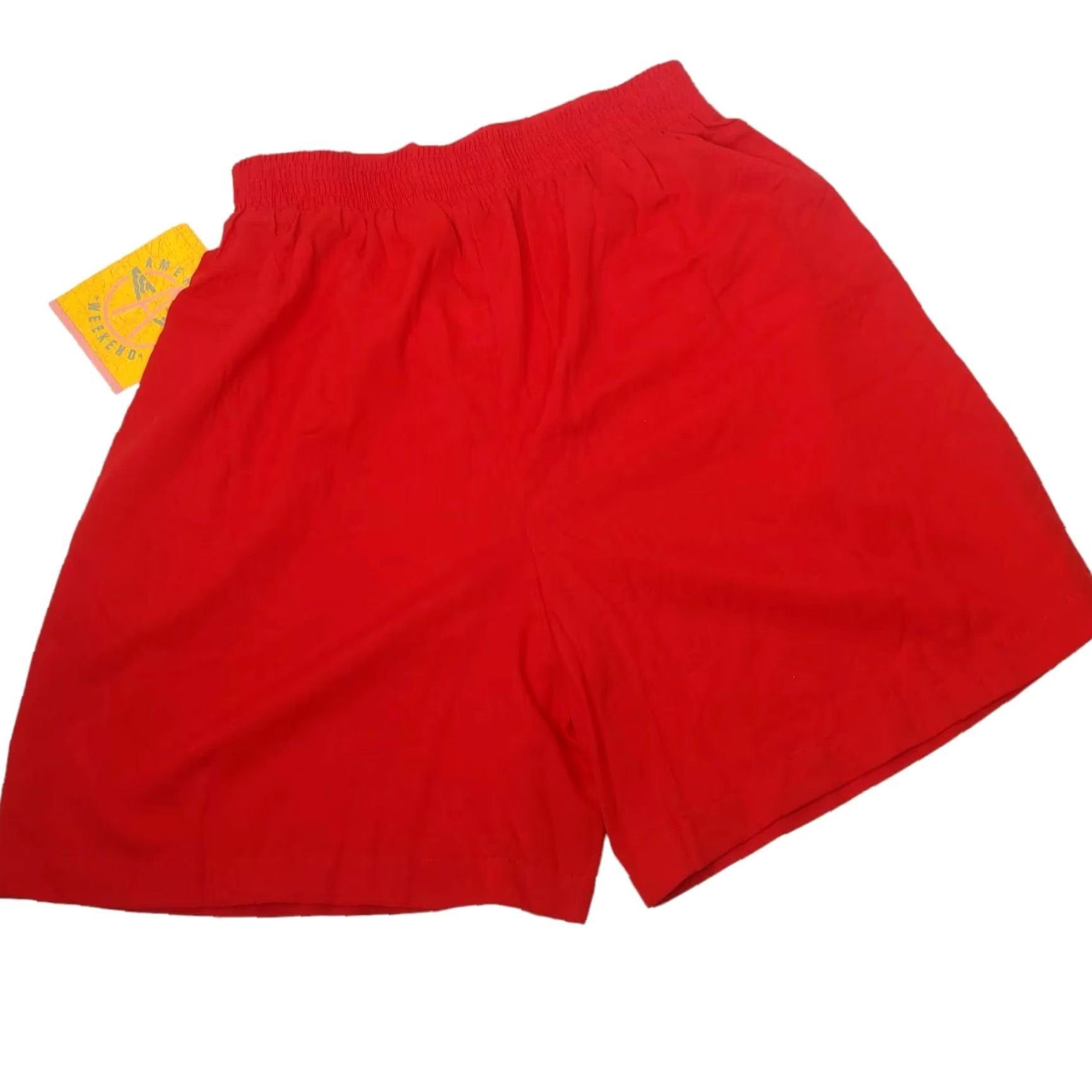 Etro VINTAGE American Weekend Shorts Womens M Red Elastic Retro Mom NOS Classic Pattern Solid Slashed Pocket 7" Inseam Size 28" / US 6 / IT 42 - 2 Thumbnail
