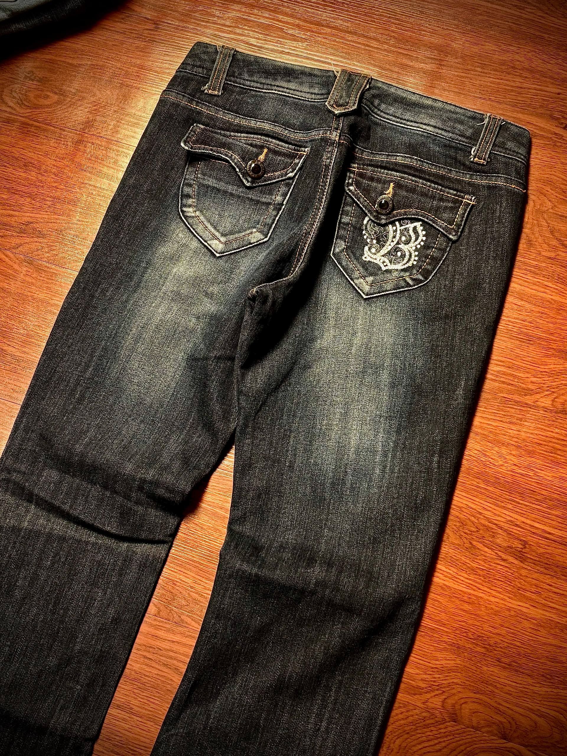 Le Grande Bleu (L.G.B.) Vintage 00s Bigotry No1 Embroidered Flare Jeans Denim Pants Size 30" / US 8 / IT 44 - 4 Thumbnail