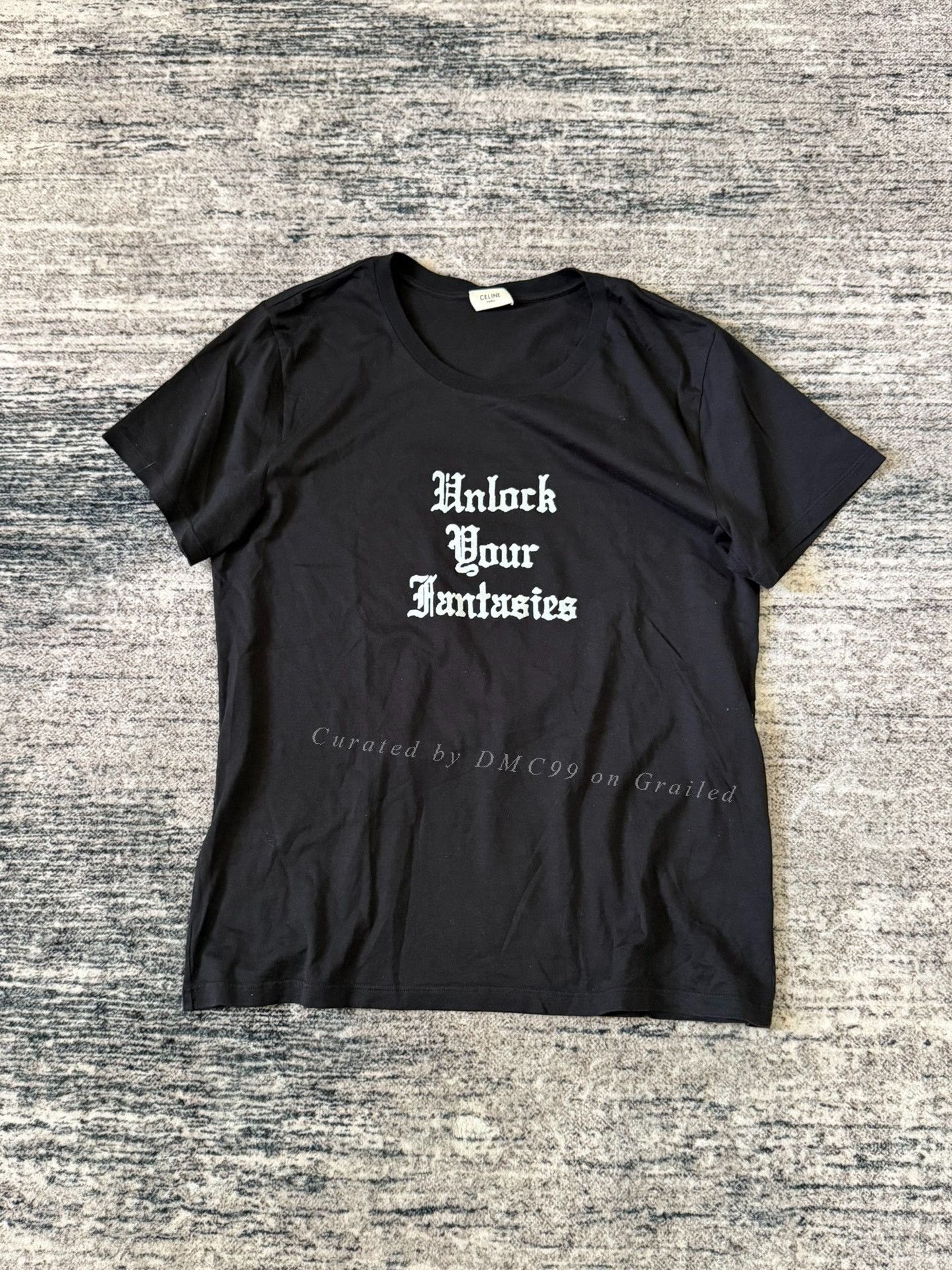 Hedi Slimane Celine AW19 "UNLOCK YOUR FANTASIES" Slogan T Size US XL / EU 56 / 4 - 1 Thumbnail