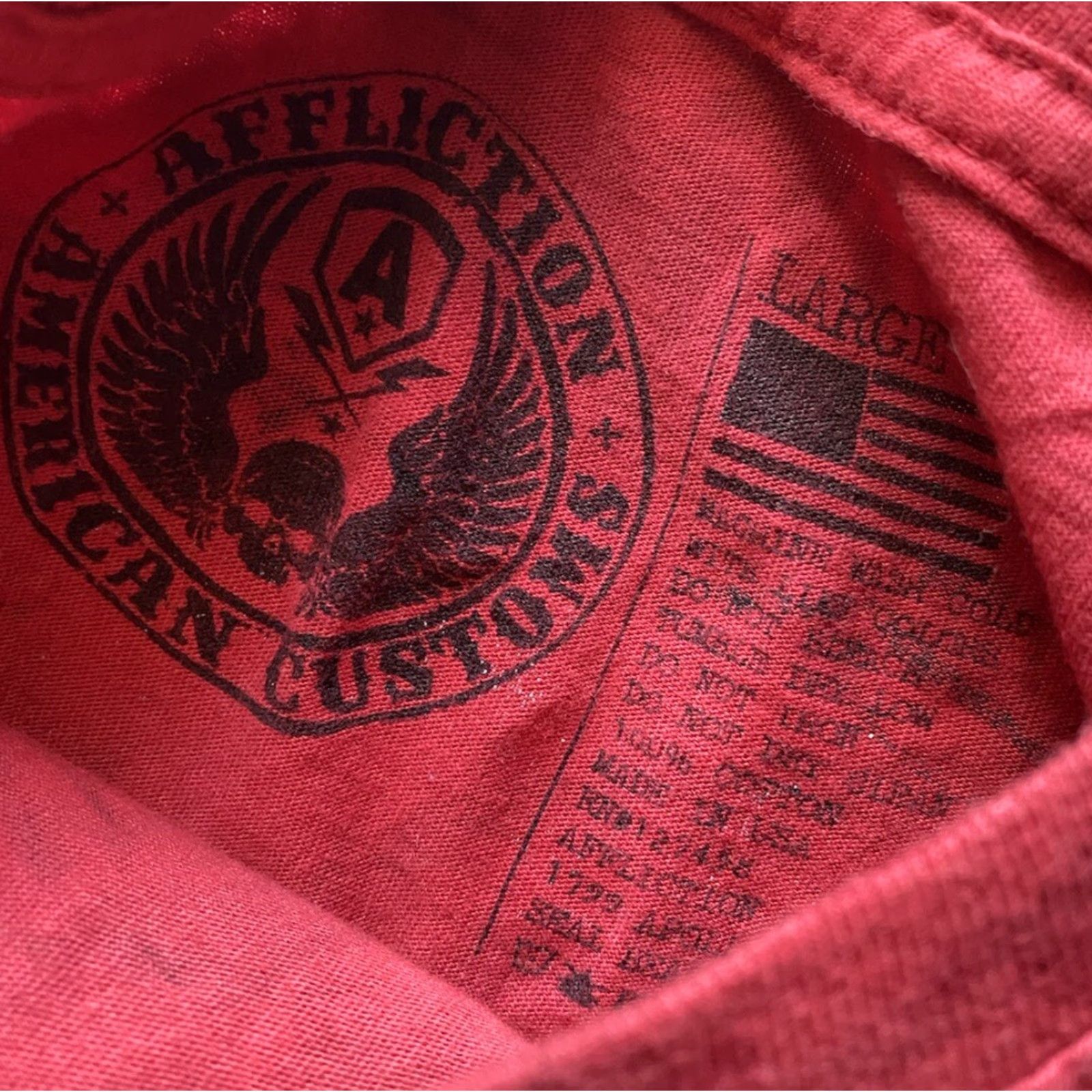 Affliction Affliction T Shirt Men Large Red Short Sleeve Garage Built Motors Live Fast Mens L Red Short Sleeve T-Shirt Affliction Size US L / EU 52-54 / 3 - 3 Thumbnail