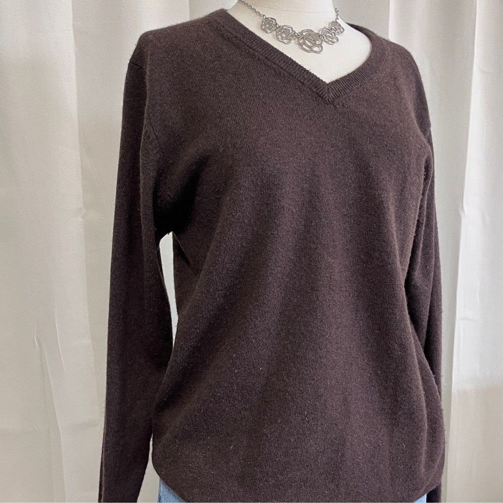 Pronto Uomo Pronto Uomo V-Neck Brown Cashmere Sweater Size XS / US 0-2 / IT 36-38 - 2 Thumbnail