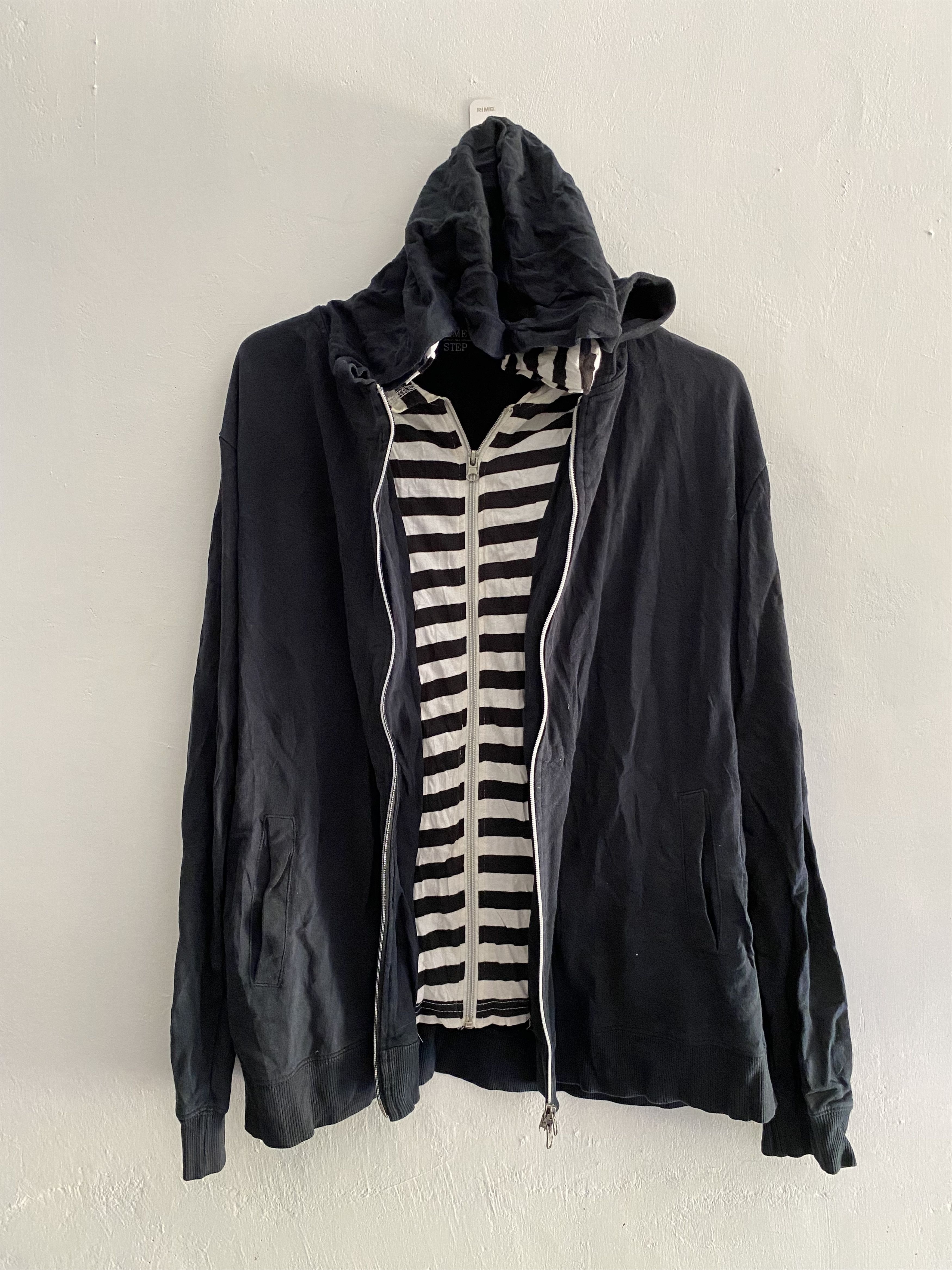 Japanese time step double layers zip hoodie