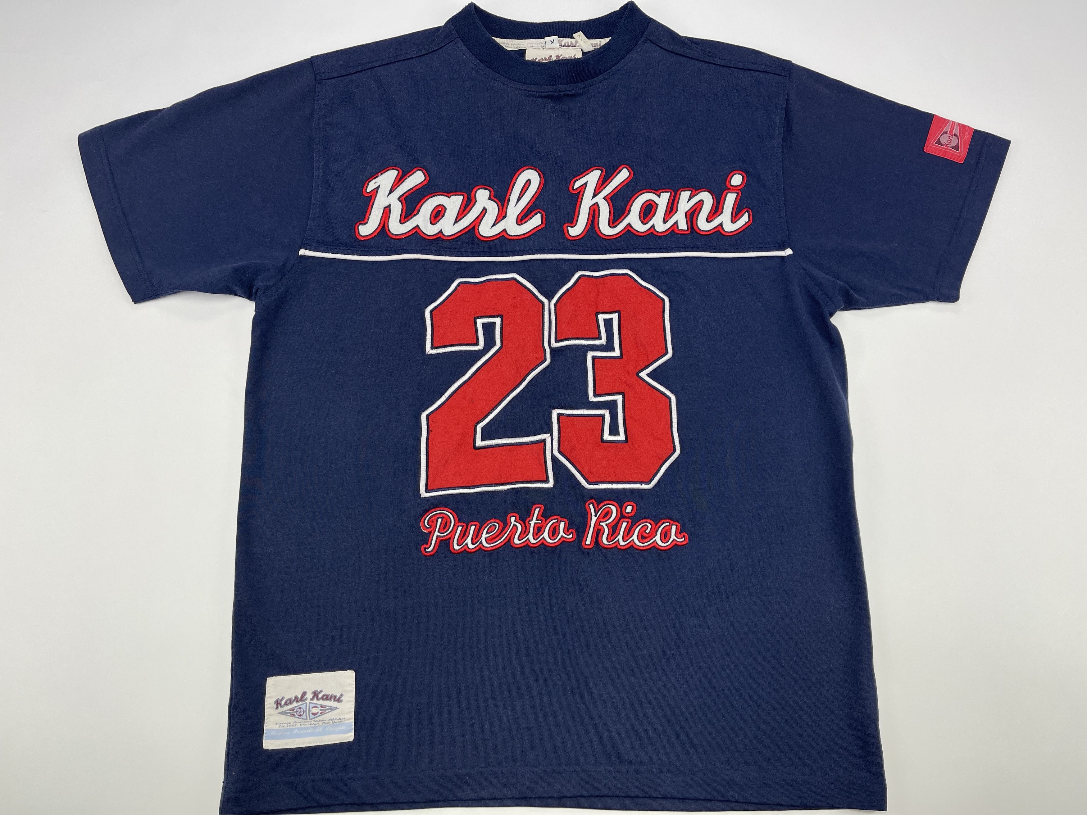KARL KANI jersey Puerto Rico vintage hip hop t-shirt 90s M