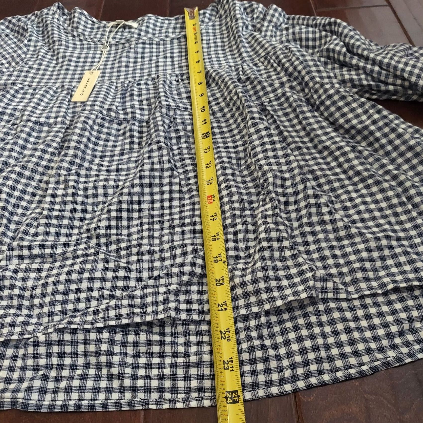 Vintage Max Studio Top Blue White Geometric 3/4 Sleeve M Regular Womens New With Tags Size M / US 6-8 / IT 42-44 - 5 Thumbnail