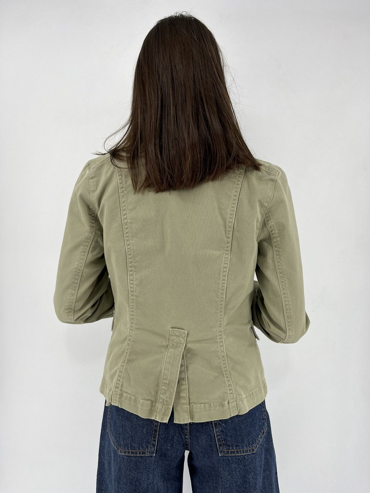 Gap × Vintage Gap Stretch Jean Jacket Womens Sz 2 Denim Gren Coat Button Size M / US 6-8 / IT 42-44 - 6 Thumbnail