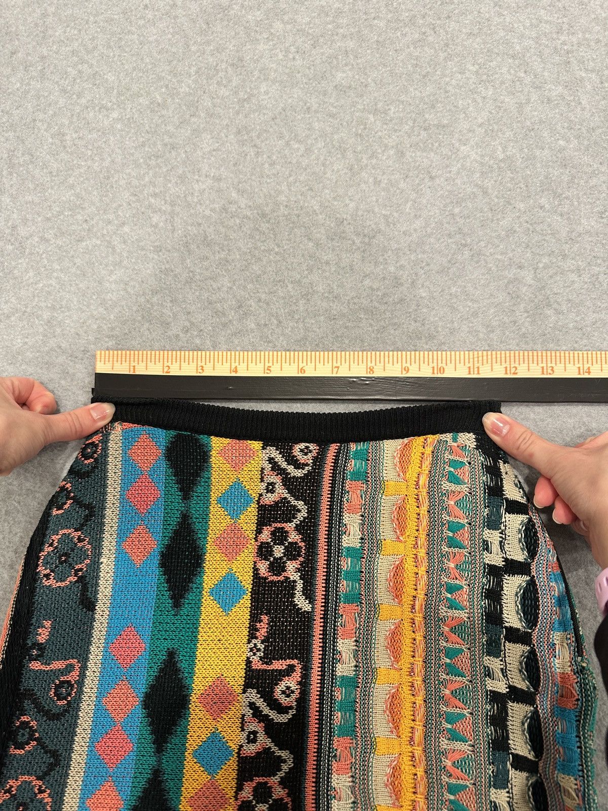 Coogi ARCHIVAL COOGI Australia 3D Knit Wool Skirt - RARE 90s Size 27" / US 4 / IT 40 - 6 Thumbnail