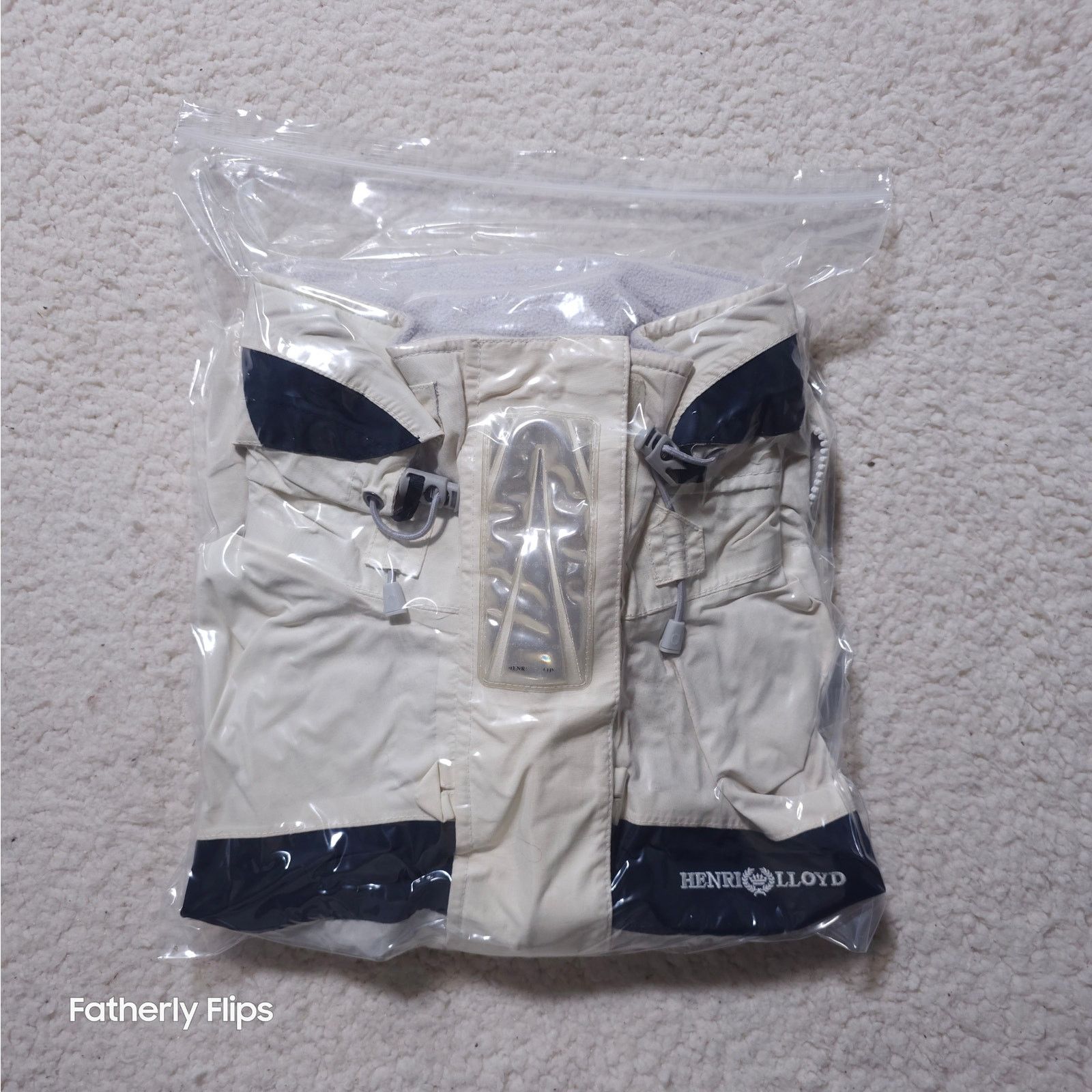 Henri Lloyd Henri Lloyd Sailing Jacket Men's M Cream Navy Hooded Coat Size M / US 6-8 / IT 42-44 - 22 Thumbnail