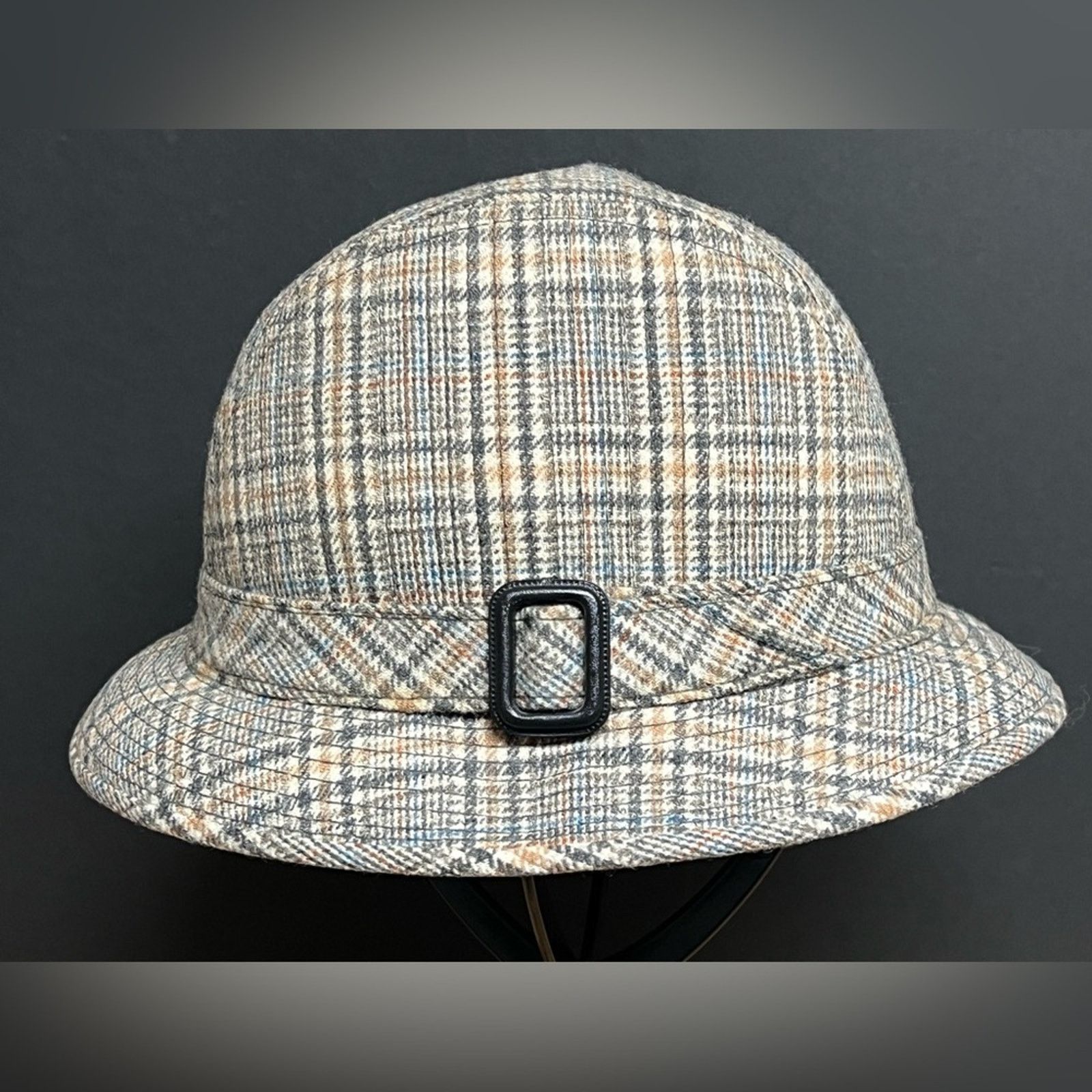 Pendleton 60s 70s Pendleton Houndstooth Plaid Fedora Hat 7 1/8 USA Size ONE SIZE - 1 Thumbnail