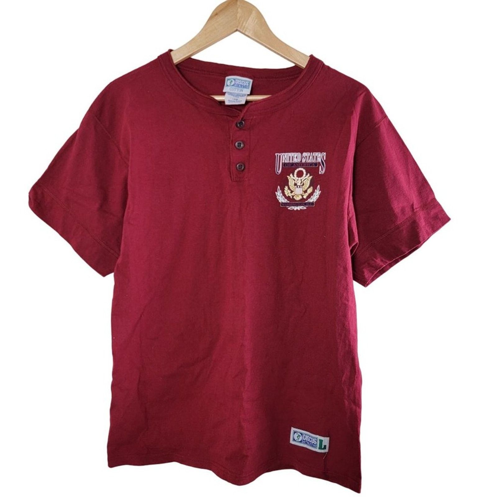 Vintage Discus Athletic USA Emblem Logo Tee T-Shirt Short Sleeve Size US L / EU 52-54 / 3 - 1 Thumbnail