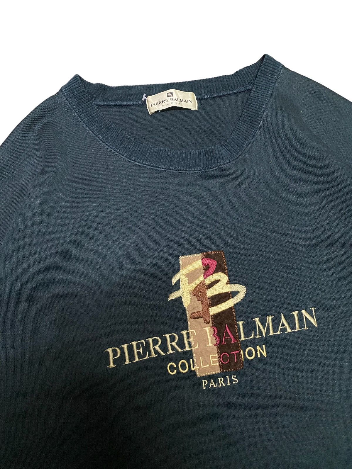 Pierre Balmain × Vintage Vintage Pierre Balmain Paris Embroided logo Sweatshirt Size US L / EU 52-54 / 3 - 3 Thumbnail