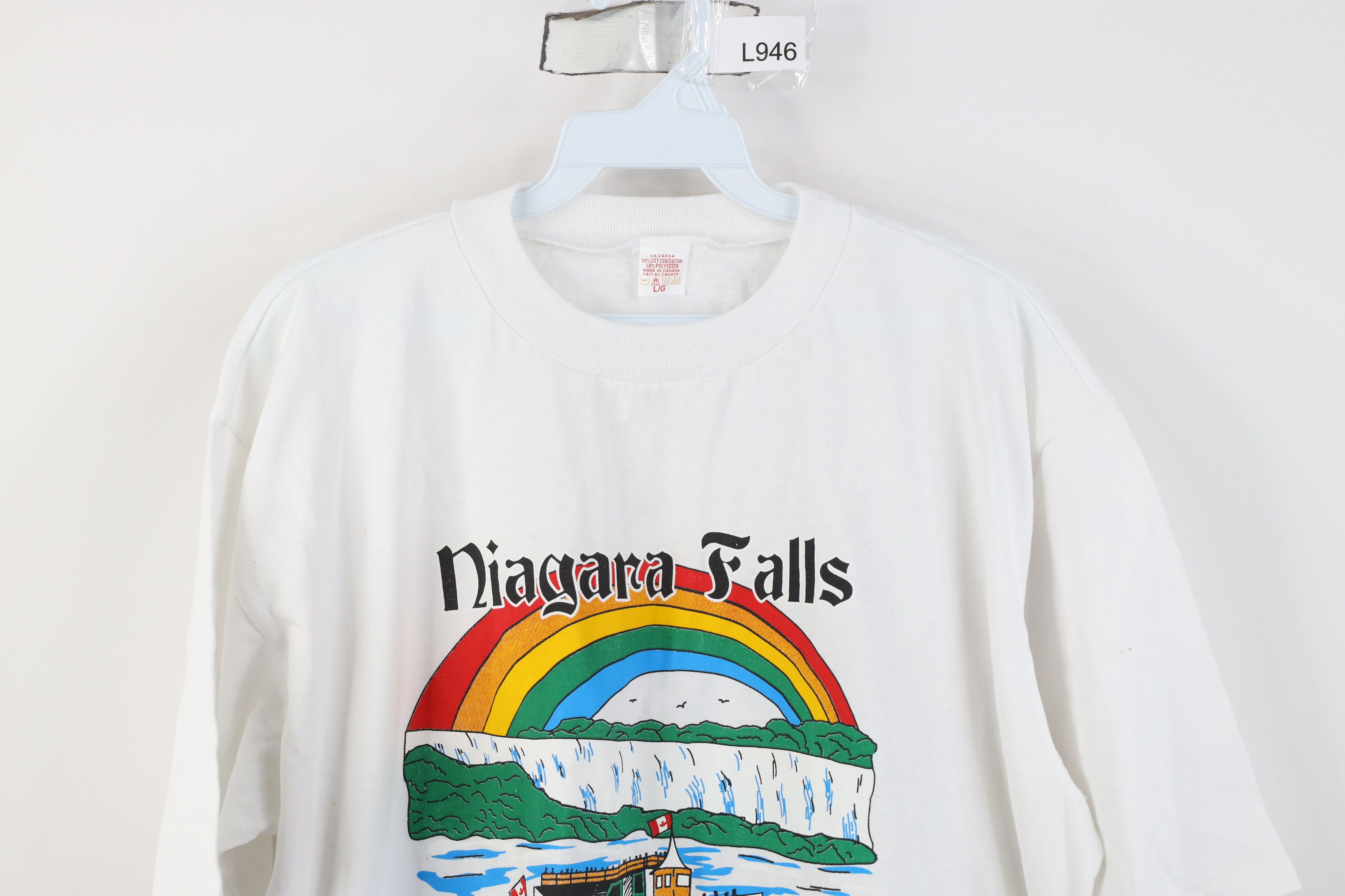 Vintage Vintage 90s Streetwear Niagara Falls Canada Rainbow T-Shirt Size US L / EU 52-54 / 3 - 2 Thumbnail