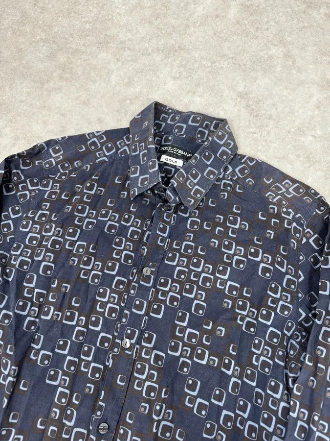 Dolce & Gabbana 2000s Dolce & Gabbana Blue Aqua Pattern Shirt Size US M / EU 48-50 / 2 - 5 Thumbnail