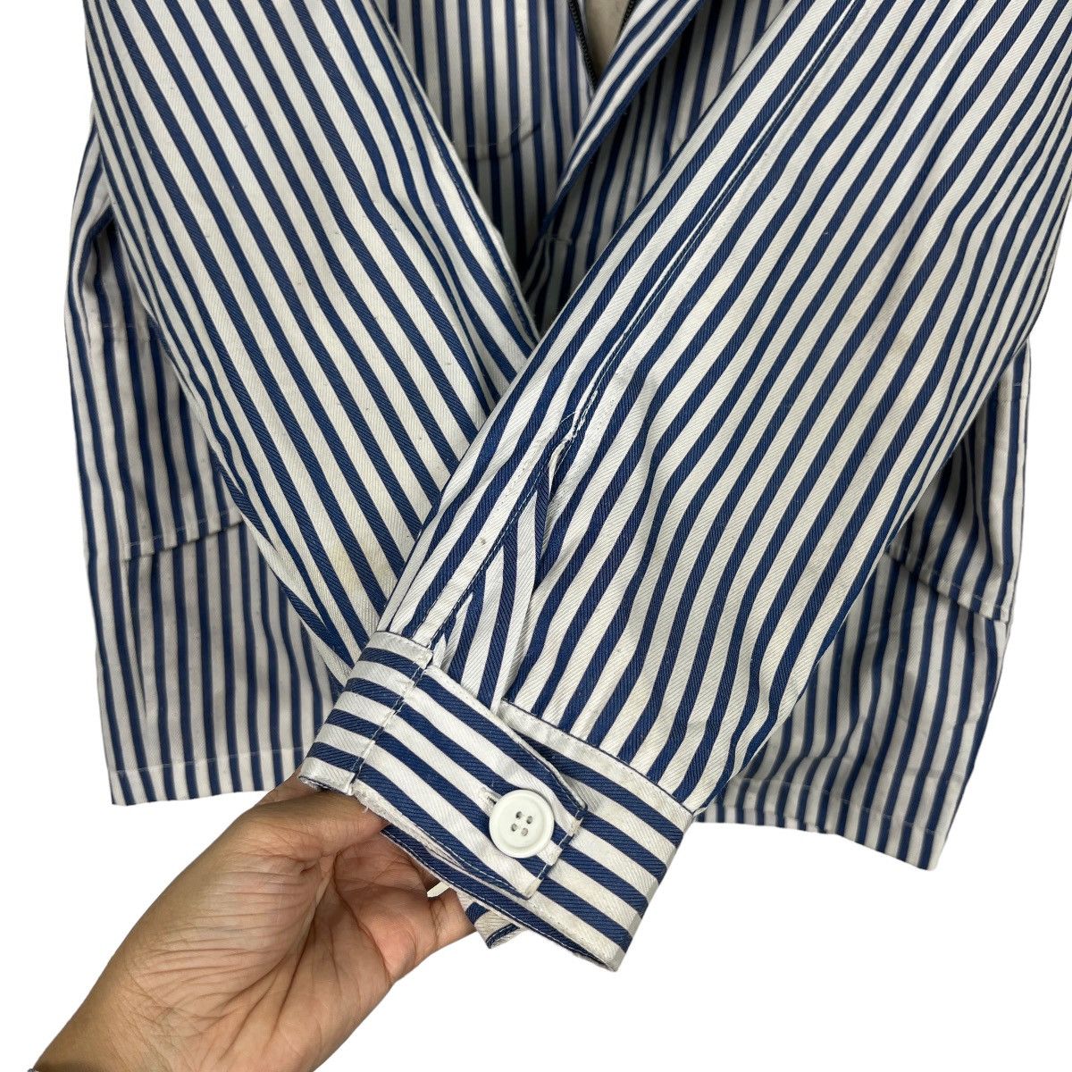 Japanese Brand 🔥 WHITE MEDALION STRIPE JACKET Size US M / EU 48-50 / 2 - 14 Thumbnail