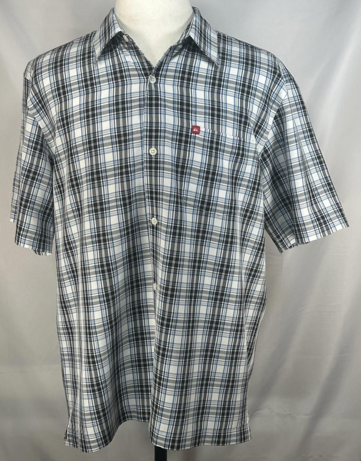 Quiksilver Quiksilver Plaid Short Sleeve Button Up Blue/Black Mens L Size US L / EU 52-54 / 3 - 1 Thumbnail
