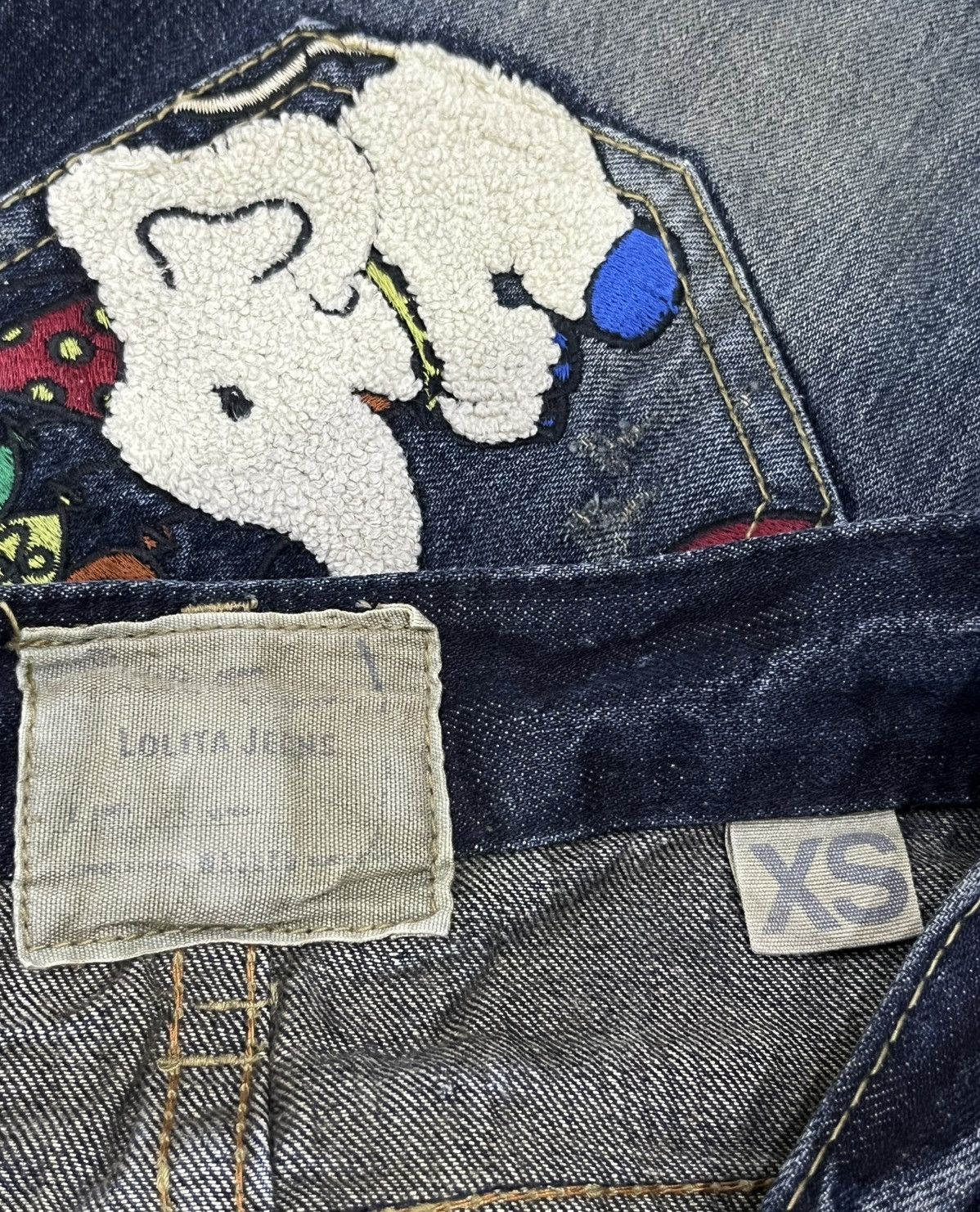 Vintage Lolita Circus Bold Embroidery Exotic Denim Cropped 3 Quarter Size 26" / US 2 / IT 38 - 9 Thumbnail