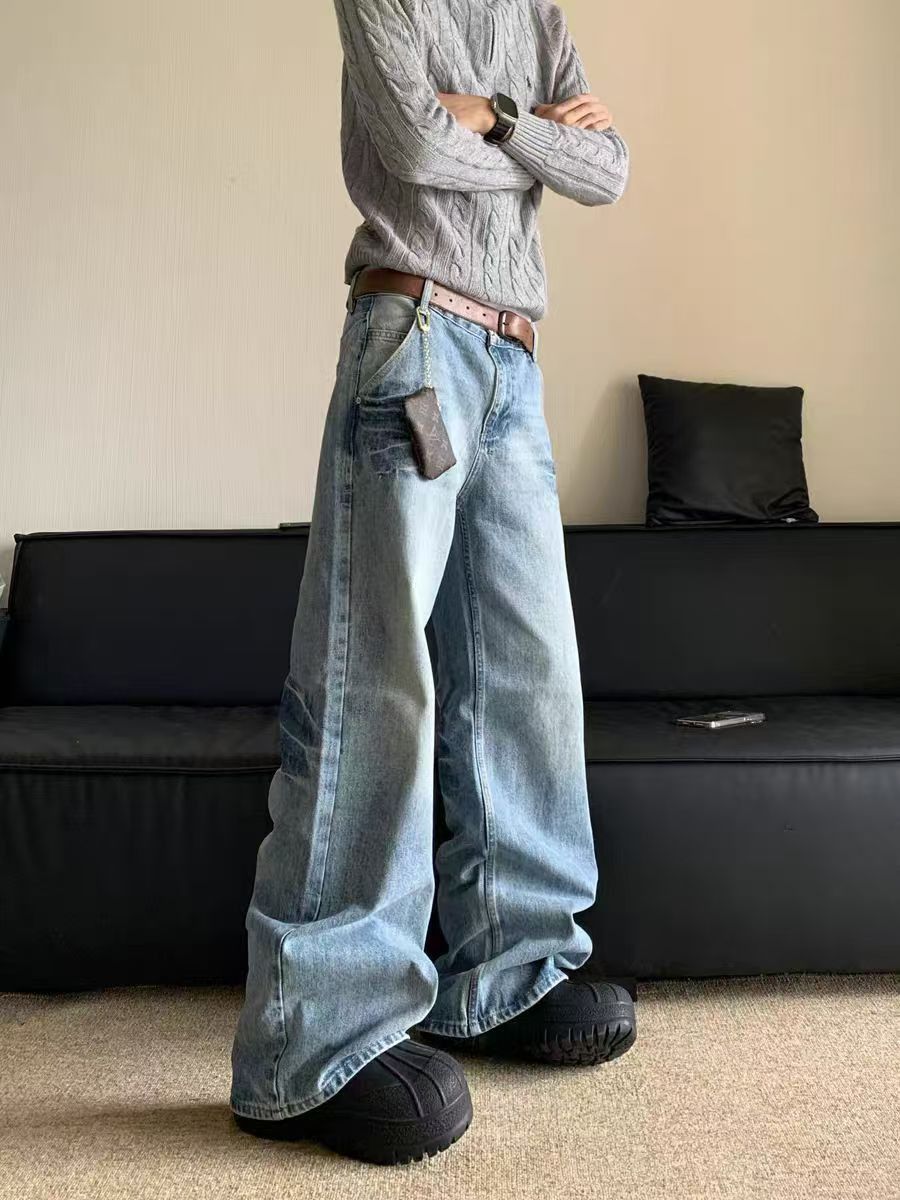 Japanese Brand × Jean Vintage hip-hop washed and distressed baggy jeans Size US 34 / EU 50 - 4 Thumbnail