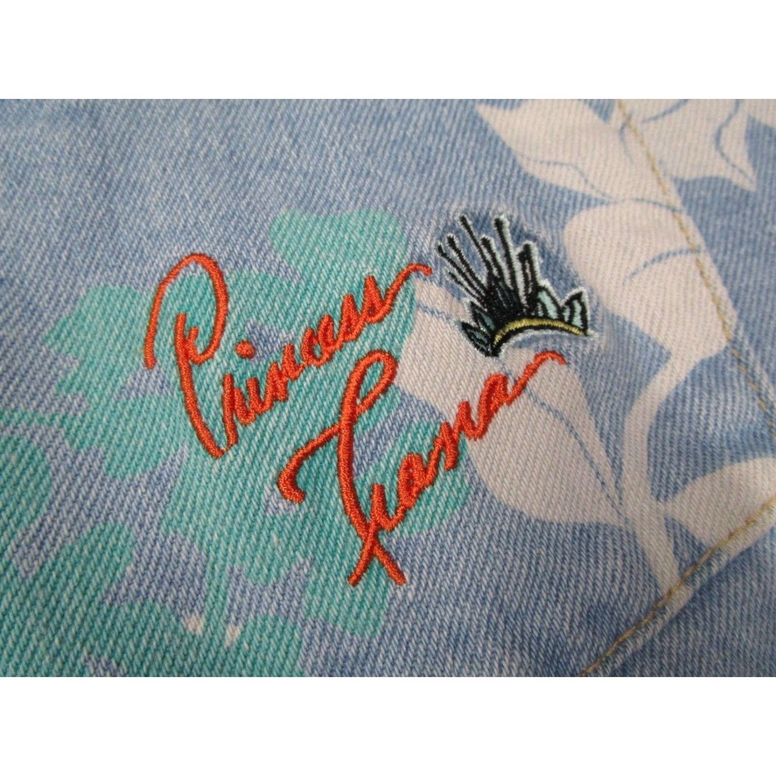 Disney Disney Shirt Mens Extra Large Blue Denim Princess Frog Button Up Hawaiian Tiki Floral Cartoon Theme Boys? Size US XL / EU 56 / 4 - 4 Thumbnail