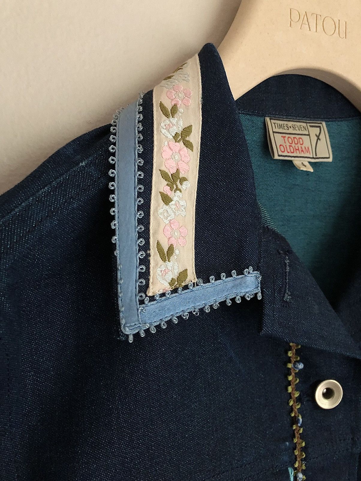Todd Oldham Todd Oldham Vintage Sequin, Lace, Floral Trim Denim Jacket Size M / US 6-8 / IT 42-44 - 3 Thumbnail