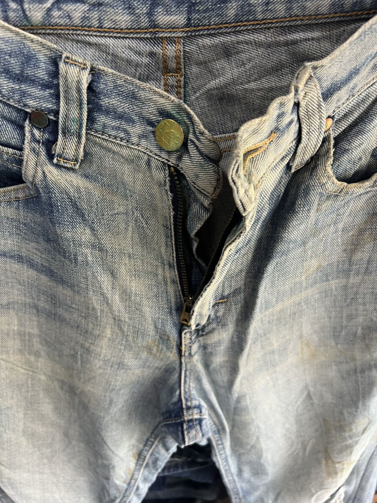 Lee 🔥Rare Vintage Lee 101+ Distressed Denim Size US 31 - 11 Thumbnail
