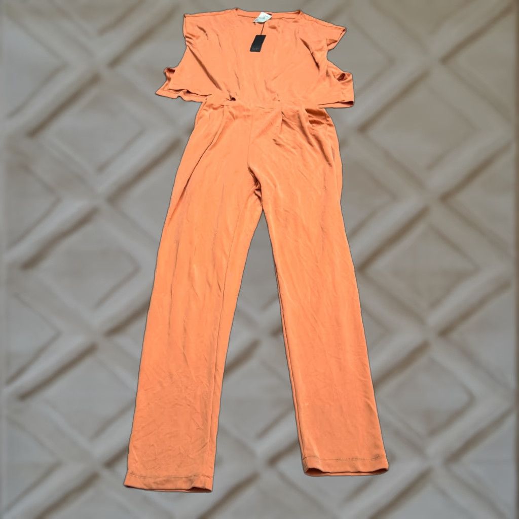 Vintage SEN Jumpsuit Womens 2 Tan Sleeveless Open Back Elastic Waist NWT Bohemian Travel & Going Out 2 Size 26" / US 2 / IT 38 - 1 Thumbnail